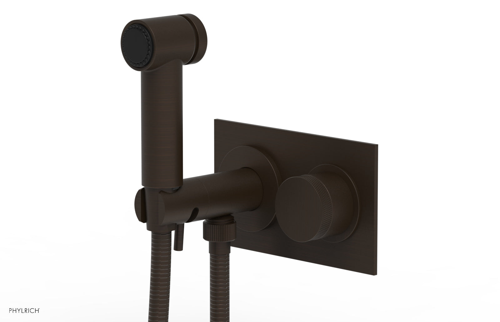 BASIC II Wall Mounted Bidet with Knurled Handle - 230mm Spray Head, 65mm Mounting Centers - Perfect for Bathroom Hygiene & Comfort
