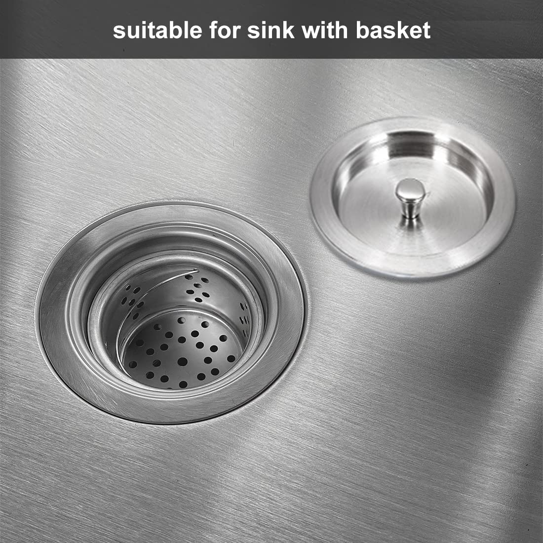 Stainless Steel Sink Drain Stopper 80mm - Kitchen Sink Seal for Home Use