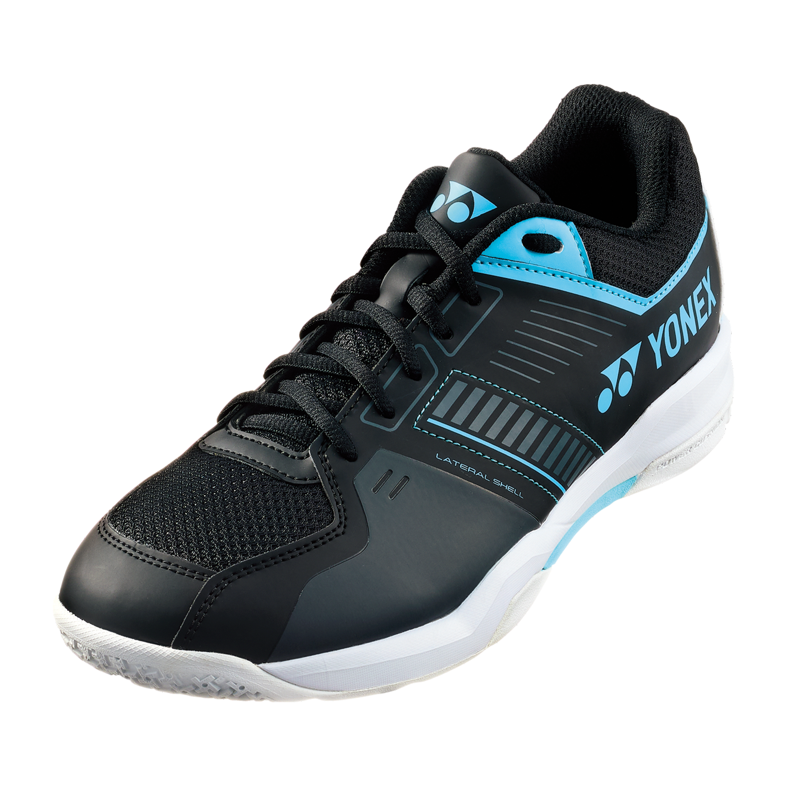Yonex Power Cushion Strider Flow WIDE Men's Badminton Shoes - Black/Blue - Indoor Court Sports, Volleyball & Squash Footwear for Enhanced Cushioning & Stability