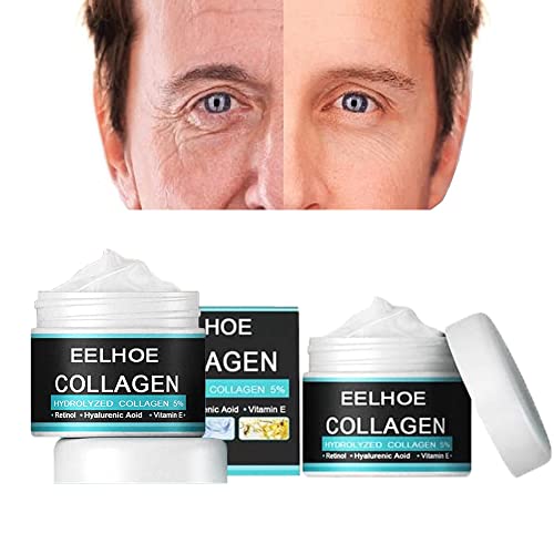 **Collagen Cream for Men - Anti-Wrinkle & Moisturizing Face Cream, Day & Night Skin Care Lotion (2PCS*30g) - Hydrates & Firms Skin for a Youthful Look**    *(Use for daily skincare routine, reduces fine lines, and boosts collagen for healthier, younger-looking skin.)*
