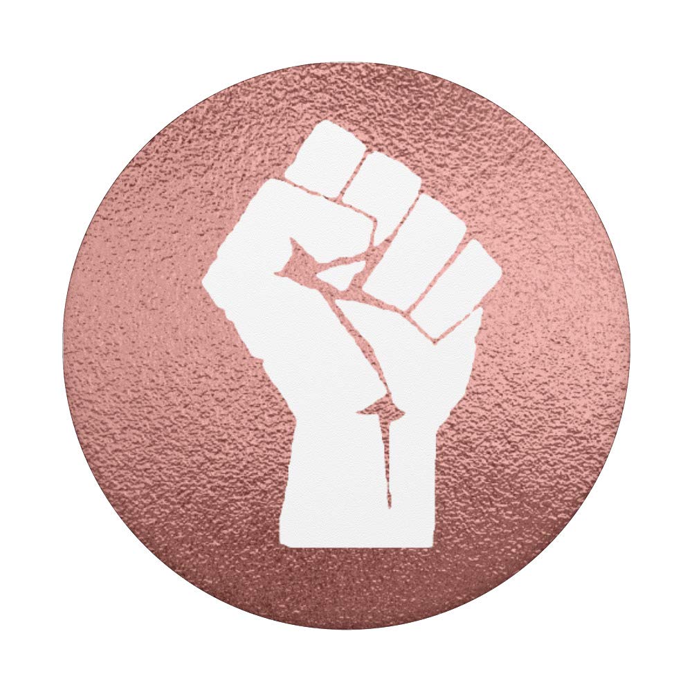 Rose Gold Black Power Fist Human Rights Necklace - Feminist Jewelry for Women, Social Justice Gift for Activists, Protest & Everyday Wear