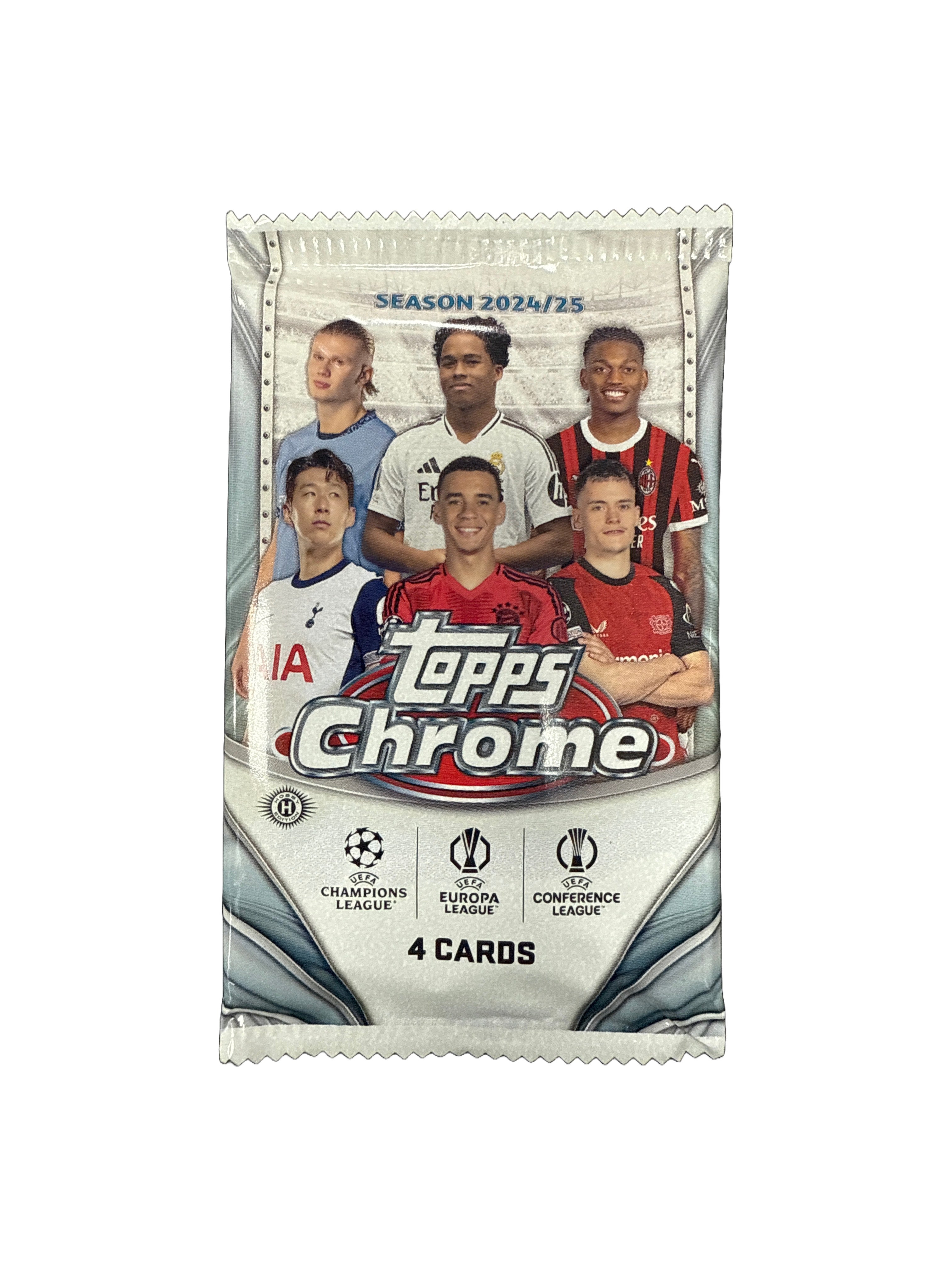 Topps Chrome UEFA Club Competitions 2024 Soccer Trading Cards - 25 Pack Box | Collectible Football Cards for Fans & Investors | Perfect for Trading, Gifts & Display