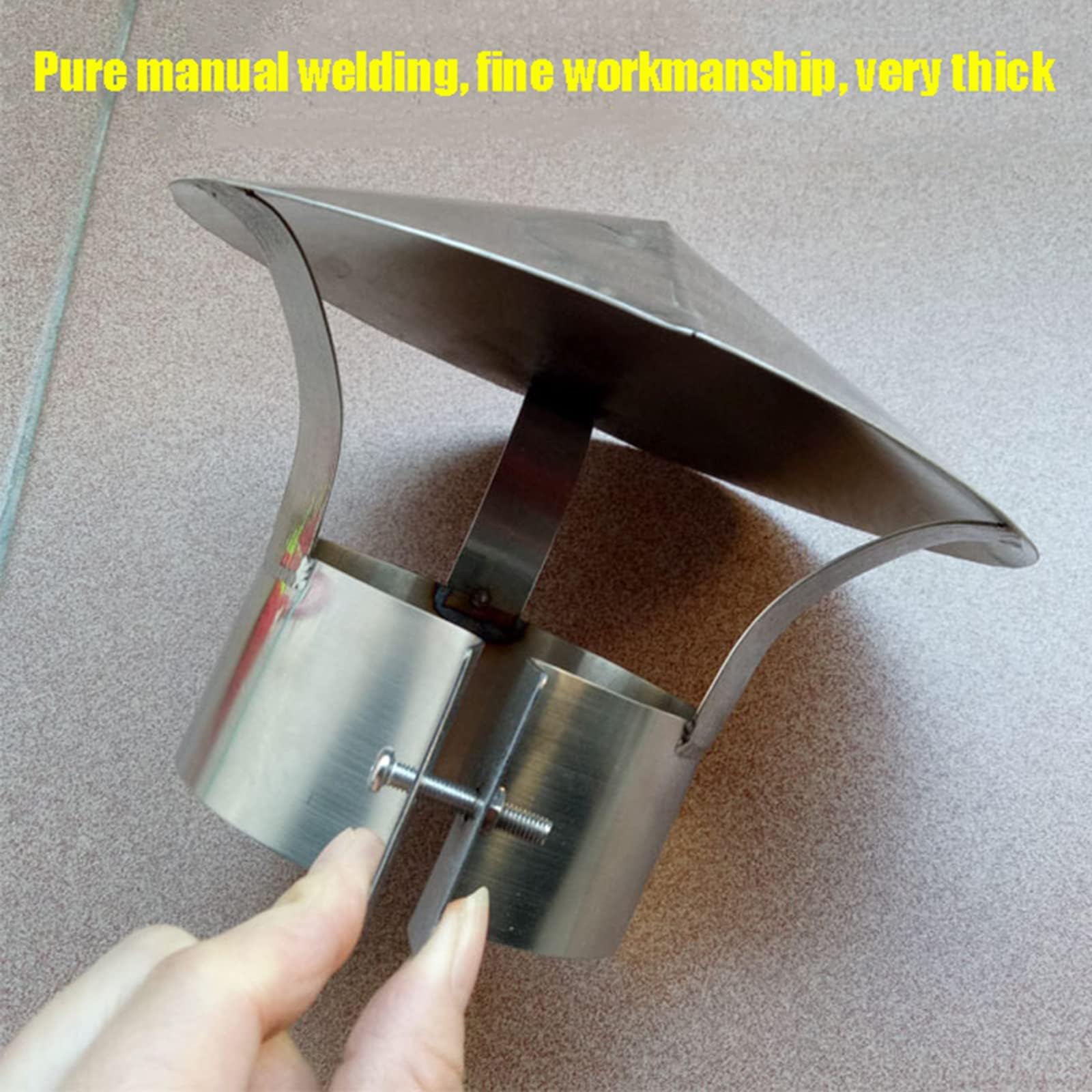 Stainless Steel Chimney Cowl - Adjustable Flue Pipe Rain Cover & Snow Protector with Vent Cap (75-200mm) - Perfect for Fireplace, Wood Stove & Outdoor Chimney Protection (180mm Size)
