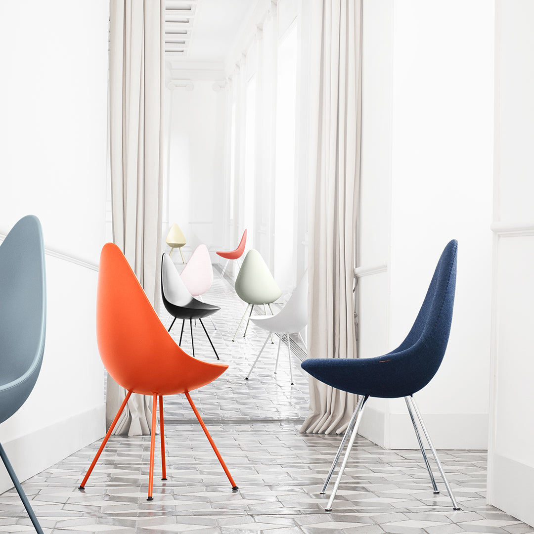 Drop Chair Plastic - Modern Lightweight Indoor/Outdoor Stackable Chair for Home, Office, and Patio Use