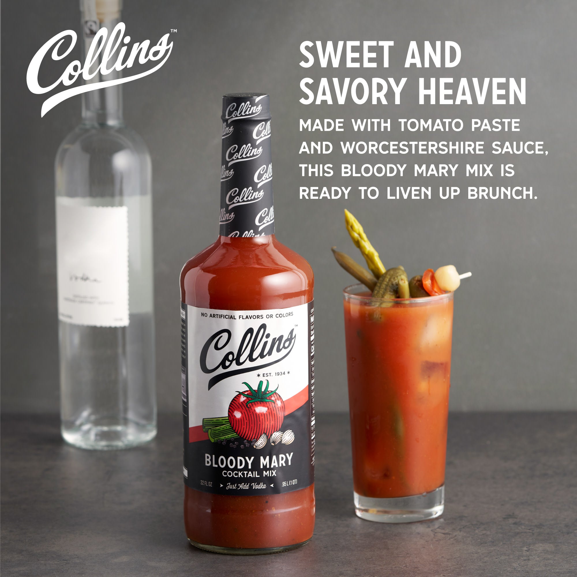 Premium Classic Bloody Mary Cocktail Mix - 32 oz Bottle | Authentic Spicy Tomato Juice Blend for Brunch, Parties & Home Bars | Perfect for Bloody Mary Sunday Brunches & Cocktail Nights