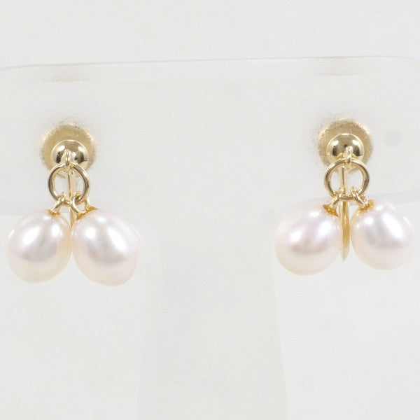 18K Yellow Gold Pearl Earrings for Women - Elegant Stud Earrings with Real Pearls - Perfect for Weddings, Parties & Gifts