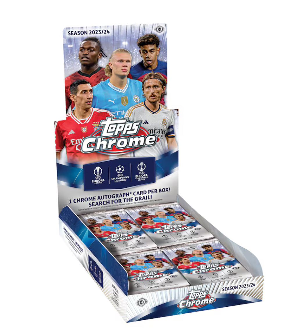 2023-2024 UEFA Topps Chrome Hobby Box - Soccer Trading Cards Collection for Euro League Fans & Collectors - Perfect for Gifts, Investments, and Fantasy Sports Enthusiasts