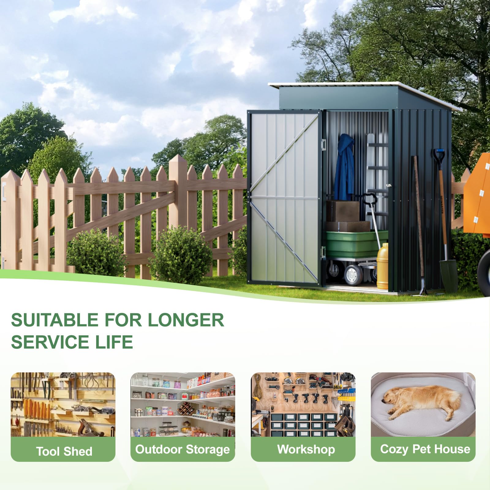 5x3FT Vertical Outdoor Steel Storage Shed with Floor Frame | Lockable Metal Tool Shed for Garden, Backyard, Patio | Weather-Resistant Utility Shed for Bike, Lawn Equipment & Outdoor Gear Storage | Perfect for Small Spaces & Urban Homes
