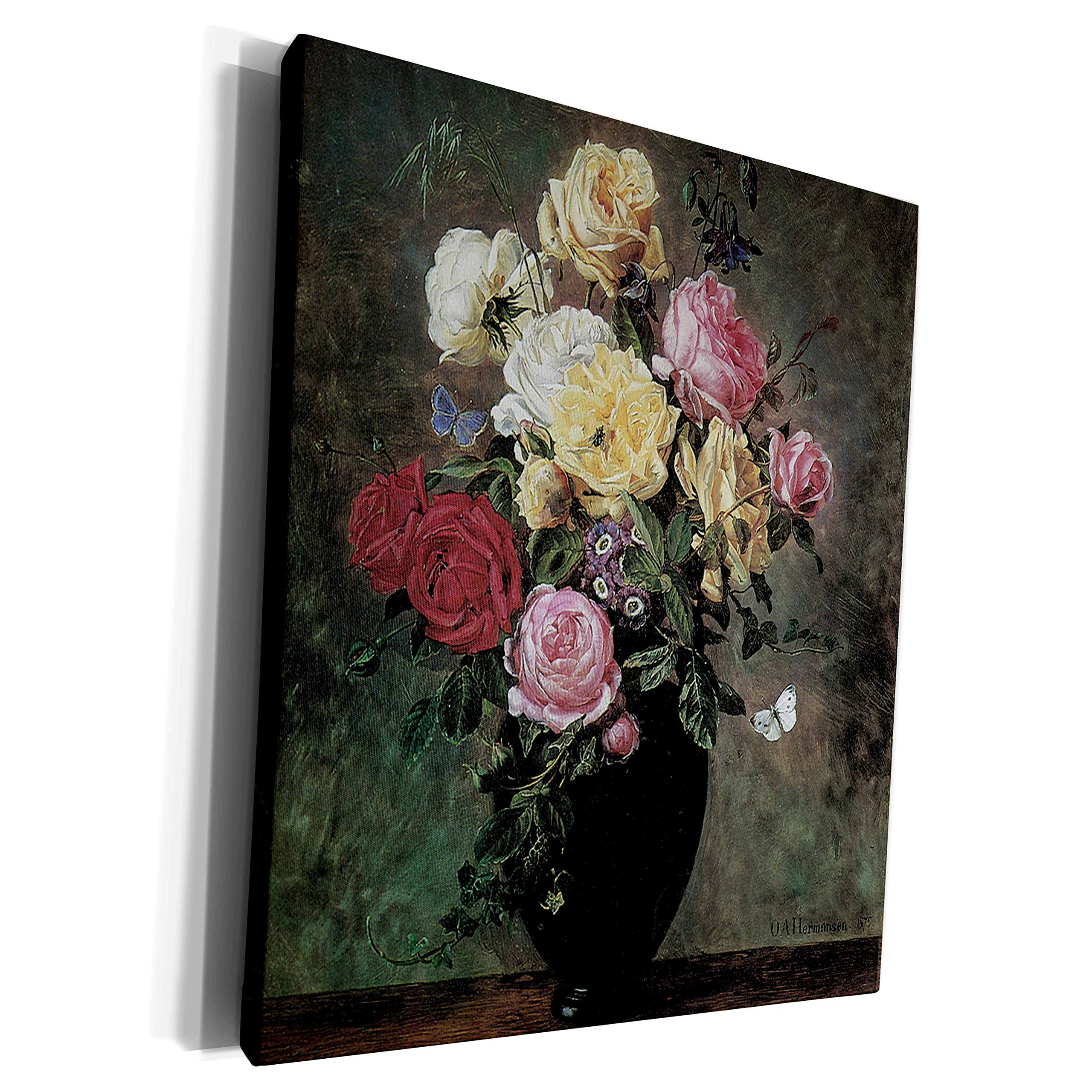 3dRose Olaf August Still Life of Flowers in a Vase - Museum Grade Canvas Art Print (cw_126477_1) - Perfect for Living Room, Bedroom & Office Wall Decor