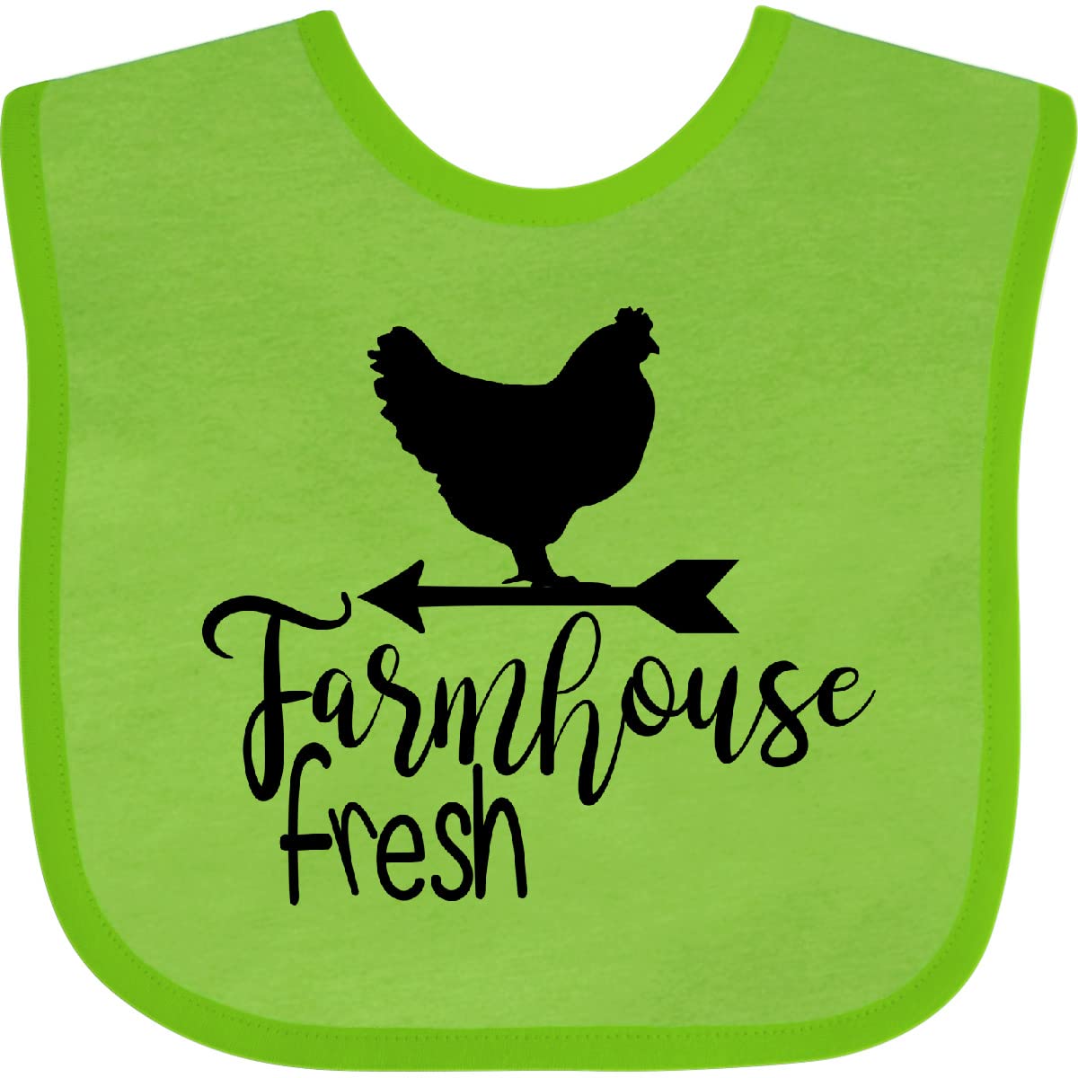 Inktastic Farmhouse Fresh Chicken Baby Bib - Adorable & Absorbent for Messy Mealtime - Perfect for Babies & Toddlers at Home or Daycare