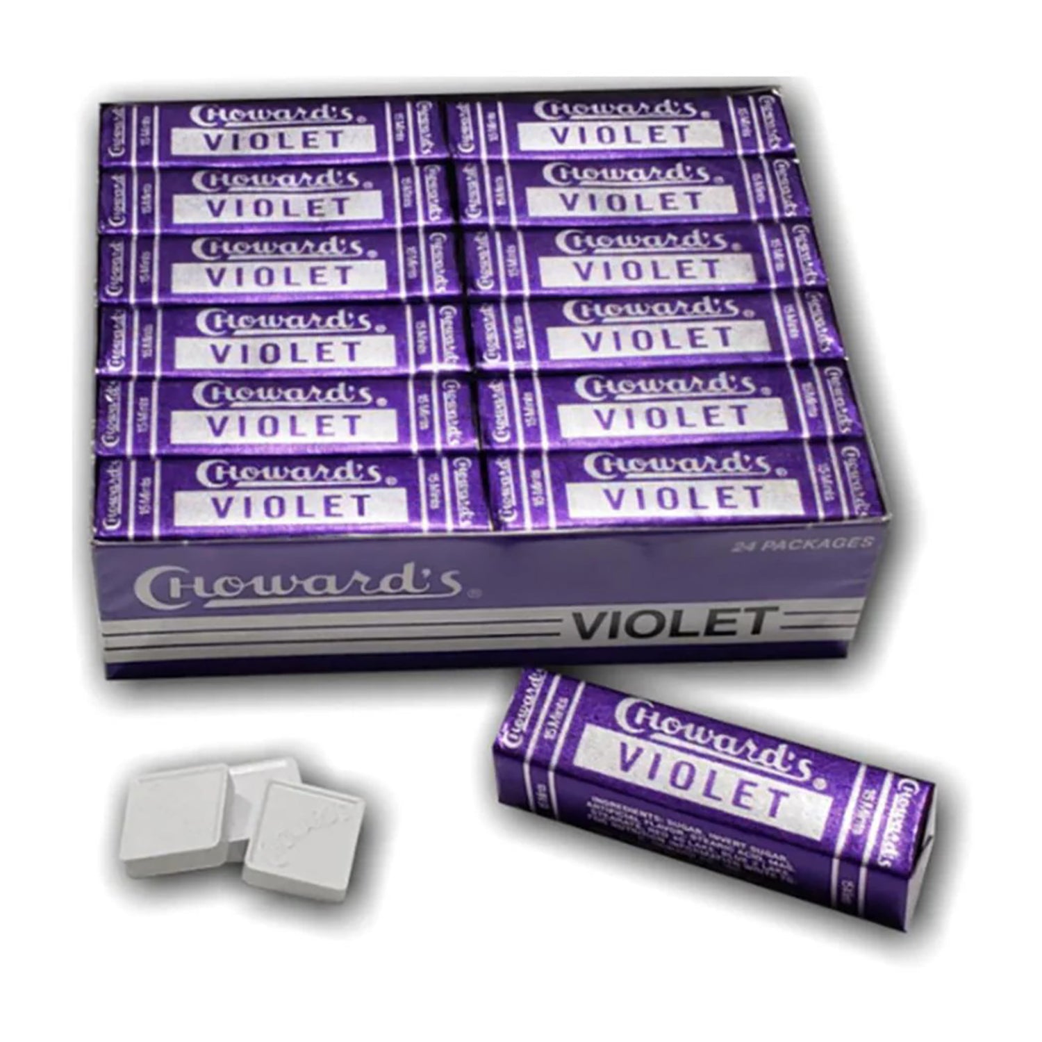 C Howard Violet Mints - 24 Count Box | Classic Floral Candy for Fresh Breath | Perfect for Office, Travel & After Meals