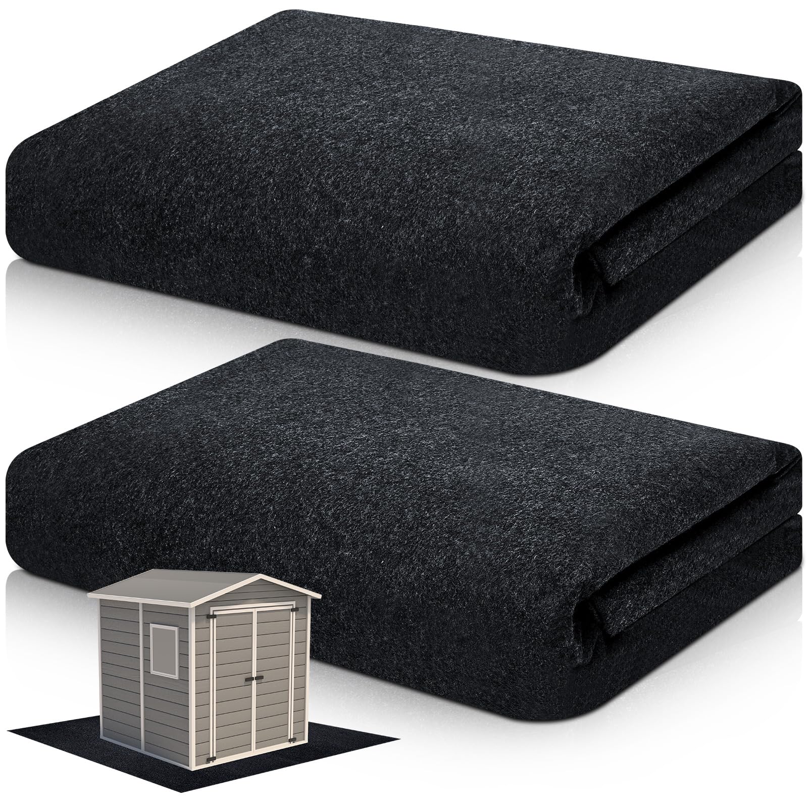 Haull 2-Pack 6x4 ft Waterproof Outdoor Storage Shed Floor Mat - Non-Slip Carport & Patio Furniture Protector for Garages, Decks & Backyards