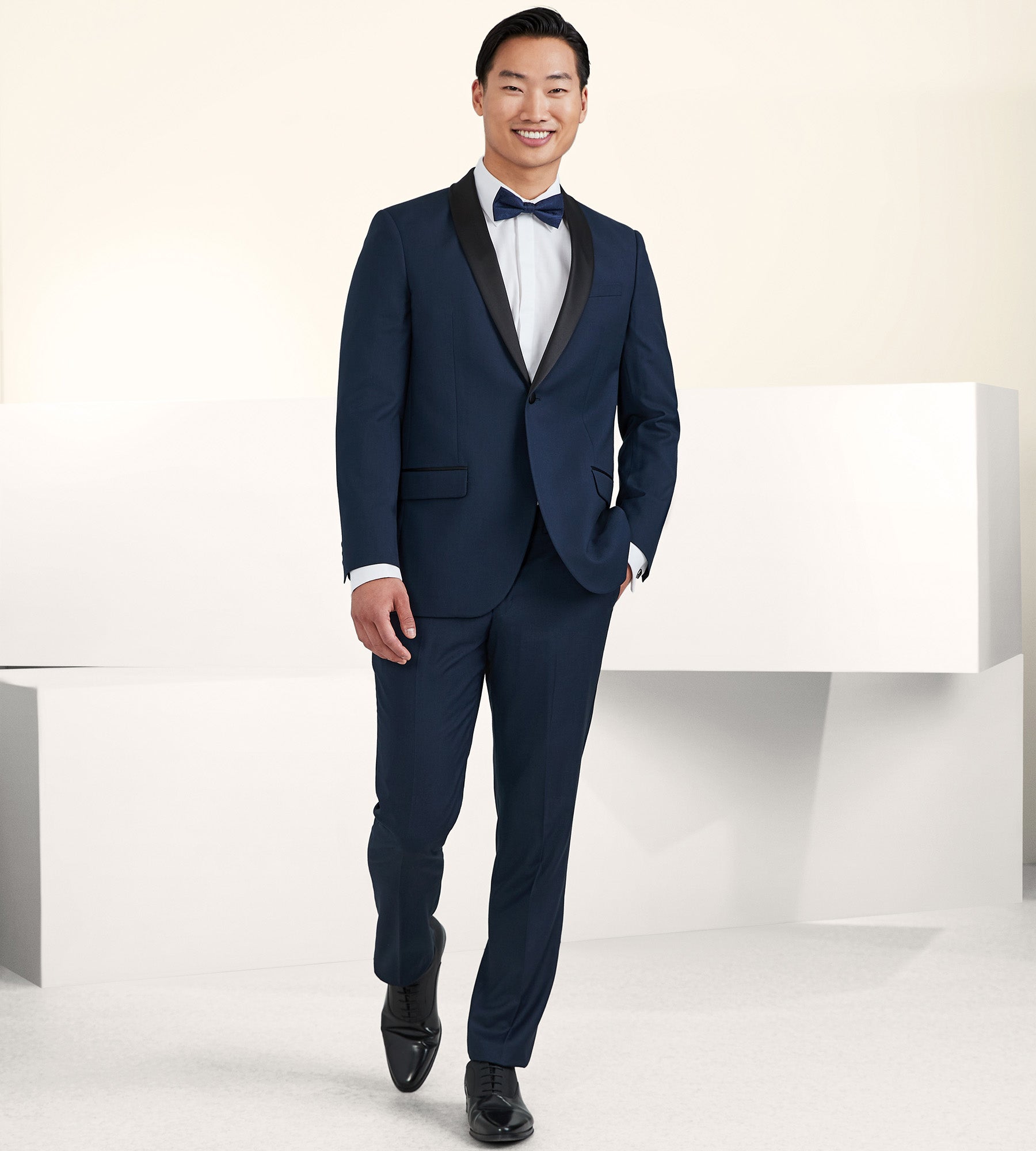 Modern Fit Stretch Shawl Collar Tuxedo Suit for Men - Elegant Formal Wear for Weddings, Prom & Black Tie Events