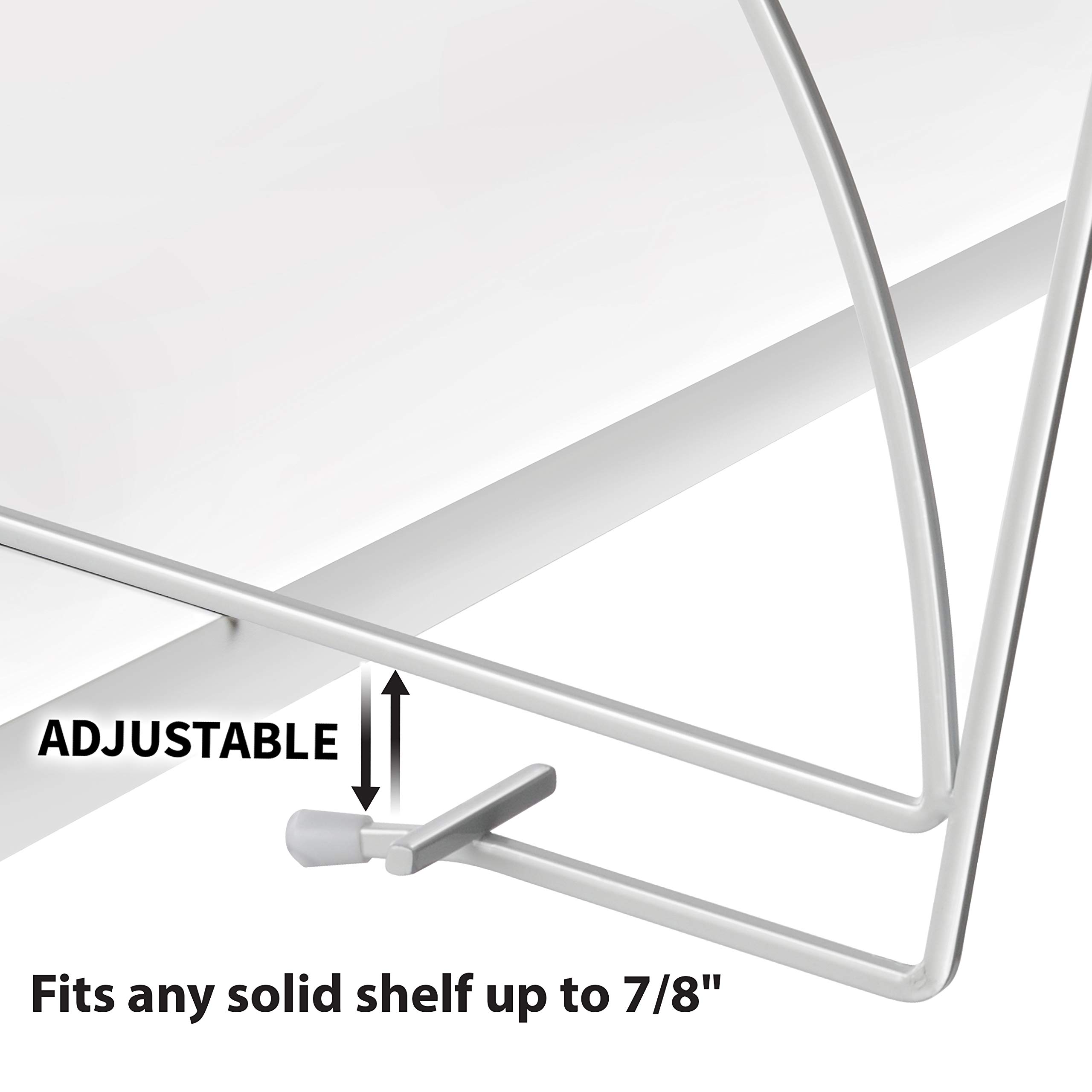 Lynk Shelf Dividers - Closet Shelf Organizer Set of 2 - White - Perfect for Wardrobe, Pantry & Cabinet Organization