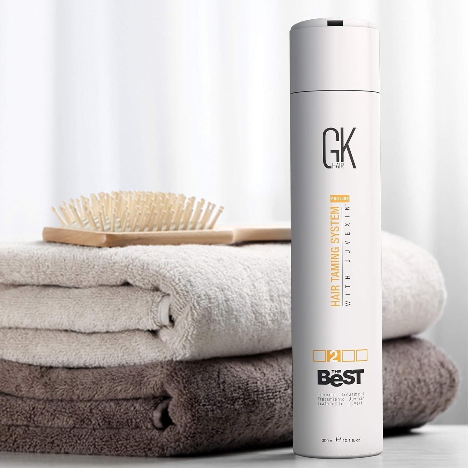 GK HAIR Global Keratin Professional Hair Treatment Set (300ml/10.1 Fl Oz) with Organic Argan Oil Serum (10ml) & Moisturizing Shampoo & Conditioner (100ml) - Salon-Quality Hair Care for Dry, Damaged & Frizzy Hair at Home