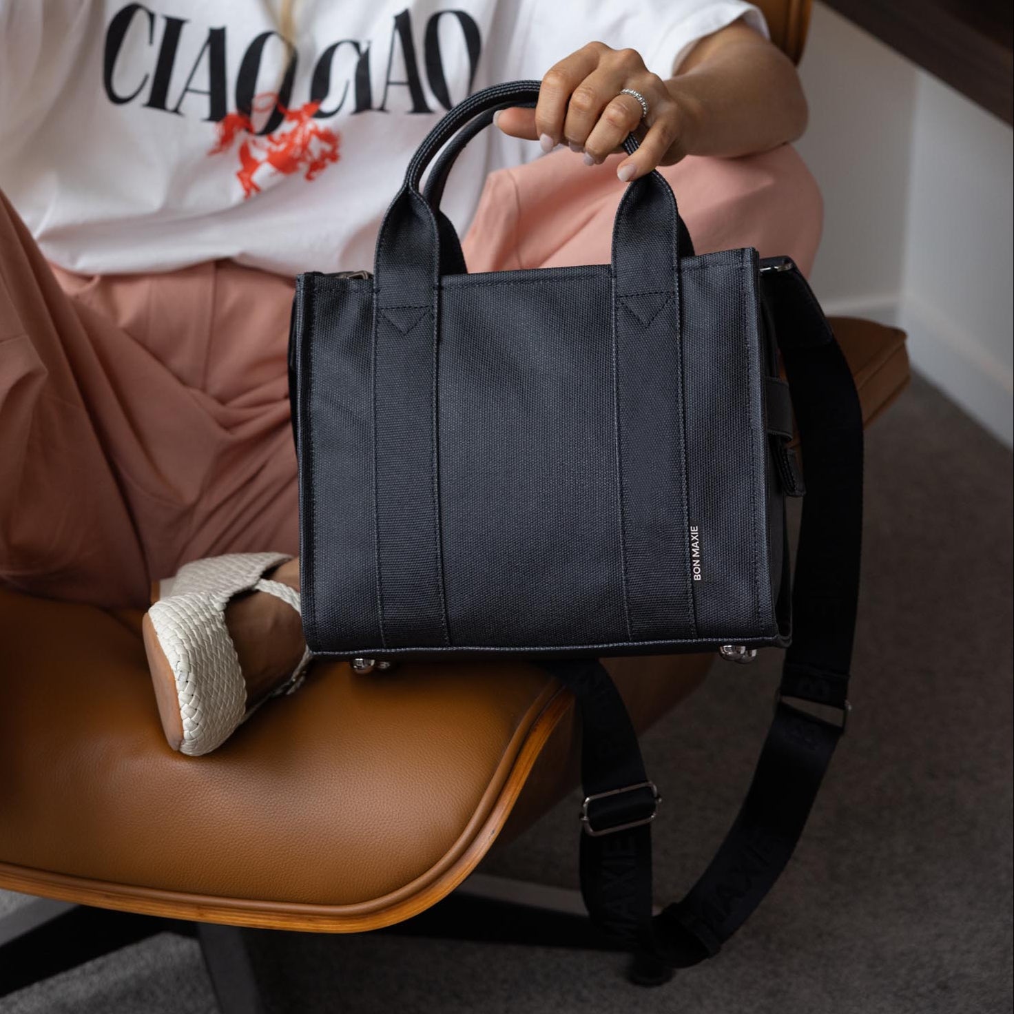 Micro Bon Vivant Structured Tote Bag - Stylish & Durable Black Handbag for Women | Perfect for Work, Travel & Everyday Use