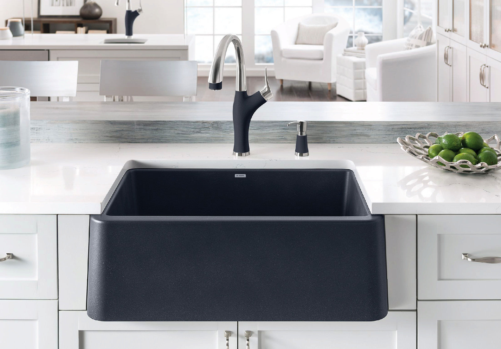 Blanco Ikon 30-Inch Apron Front Single Bowl SILGRANIT Kitchen Sink - Durable & Stylish for Modern Farmhouse & Rustic Decor