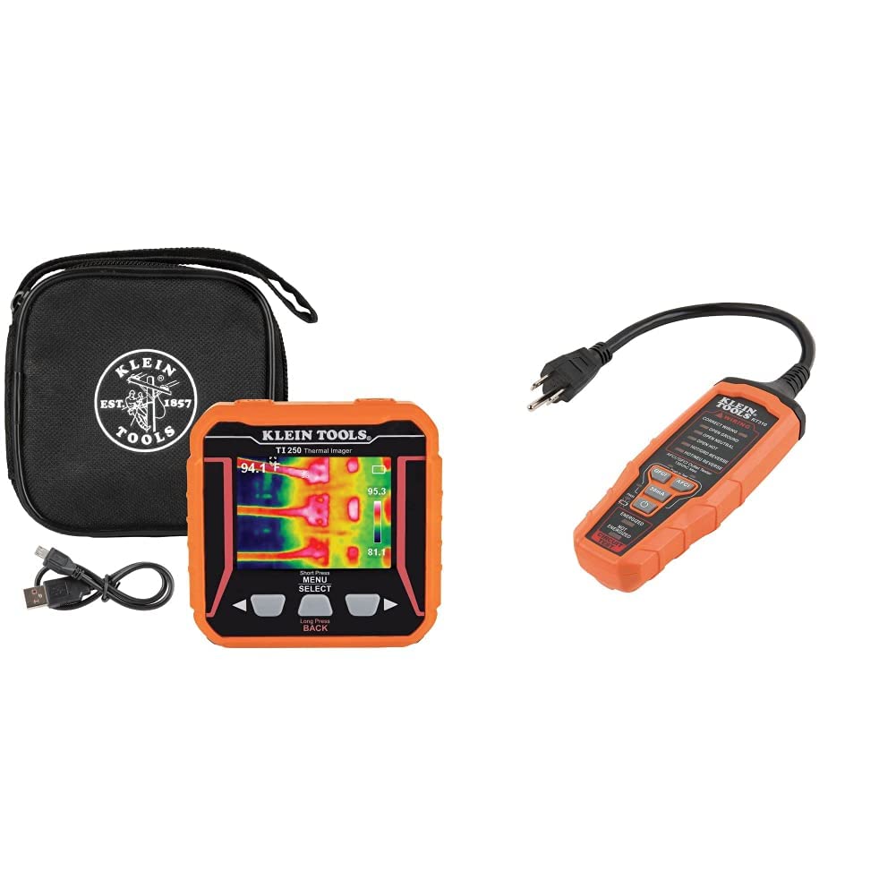Klein Tools TI250 Thermal Imager & RT310 Outlet Tester Kit - Professional Electrical Testing Equipment for Home Inspection, HVAC Maintenance & Industrial Safety
