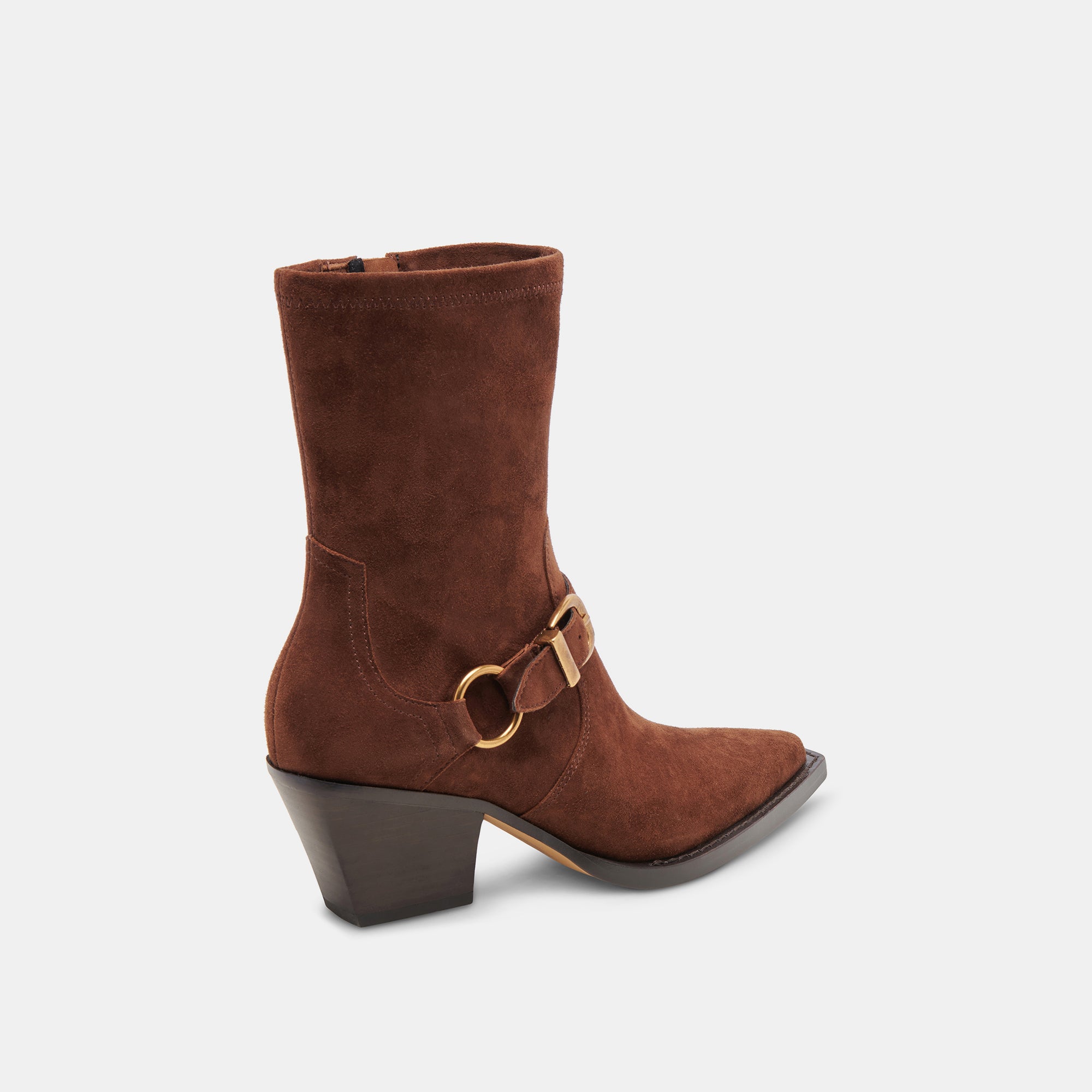 RAVE WIDE CALF BOOTS - DK BROWN SUEDE - Comfortable & Stylish Wide Calf Boots for Women - Perfect for Fall, Winter & Casual Outfits