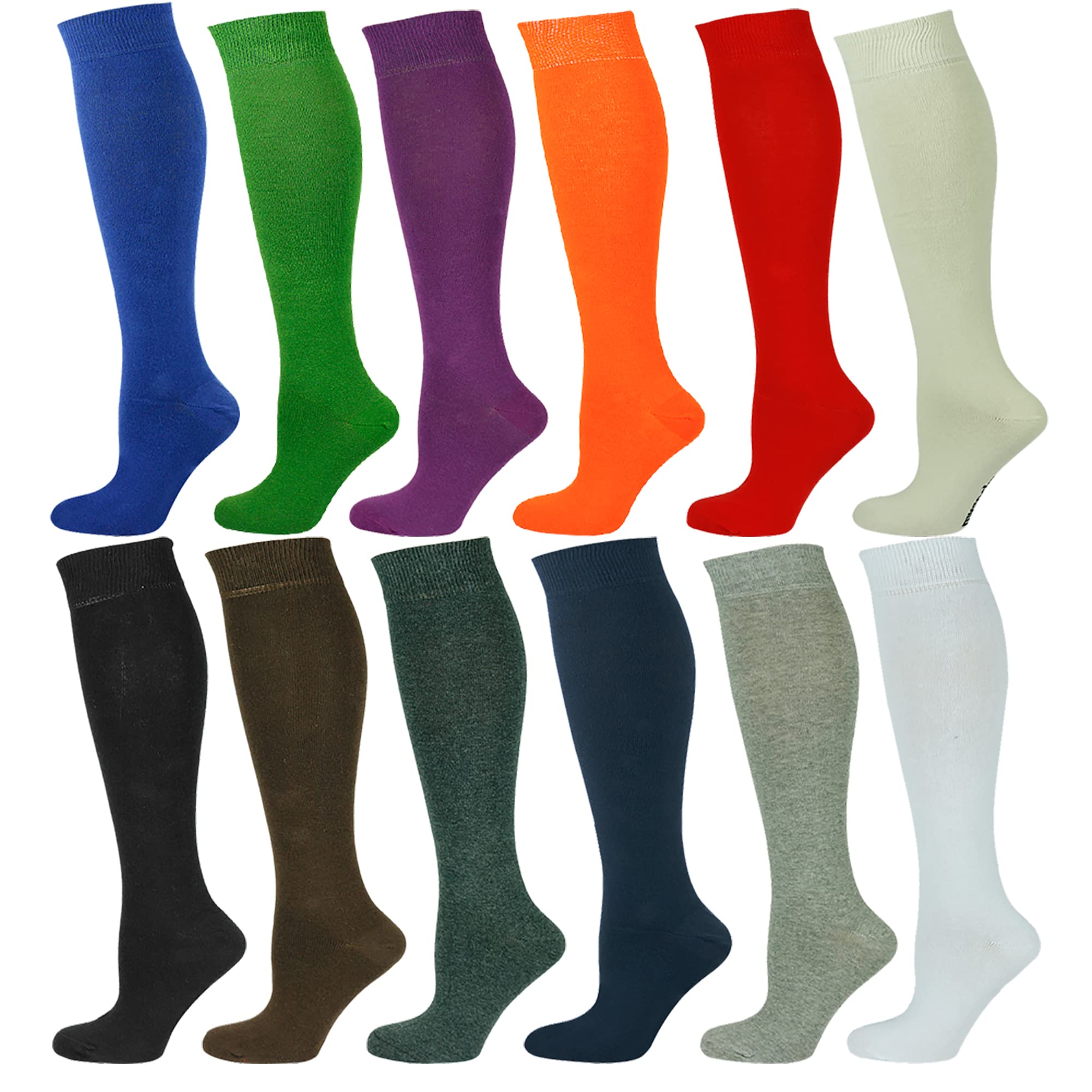 Comfortable Knee High Socks for Women & Men - Soft Combed Cotton, Seamless Toe Design, Tall Long Socks - Perfect for Running, Hiking, Work & Everyday Wear