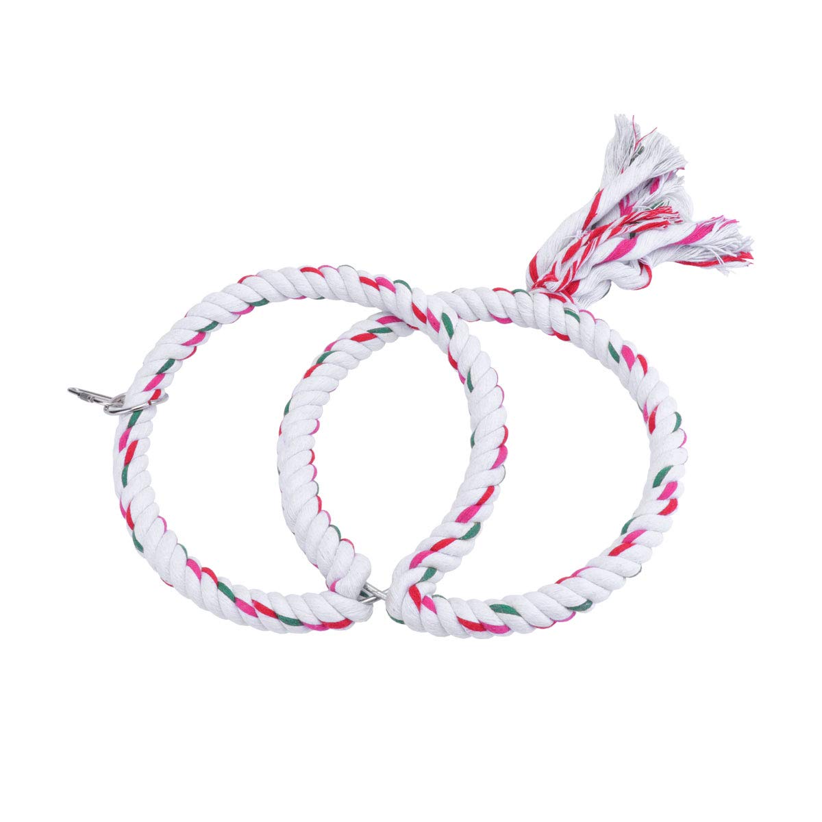 TEHAUX Bird Swing Toy - 1PC Cotton Rope Hanging Perch for Parrots, Chewable Stand Ring for Pet Birds | Cage Accessories for Chewing & Play (Ideal for Cockatiels, Lovebirds & Small Parrots)