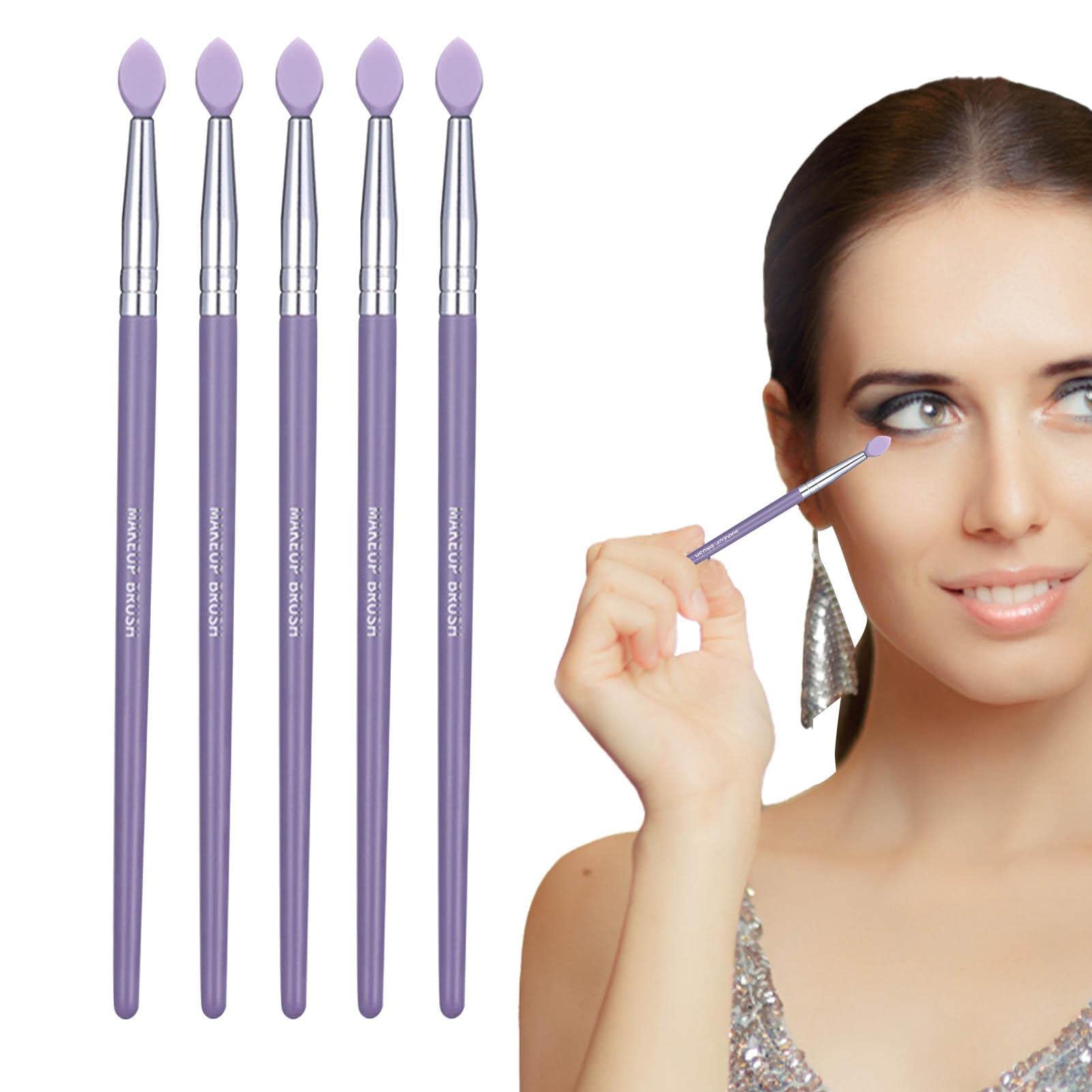 Reusable Silicone Lipstick Applicator & Flat Lip Makeup Brush Set - Perfect for Cream Lipstick, Lip Blurring Film & Eyeshadow Application | Professional Beauty Tools for Precise Lip Makeup & Smooth Blending
