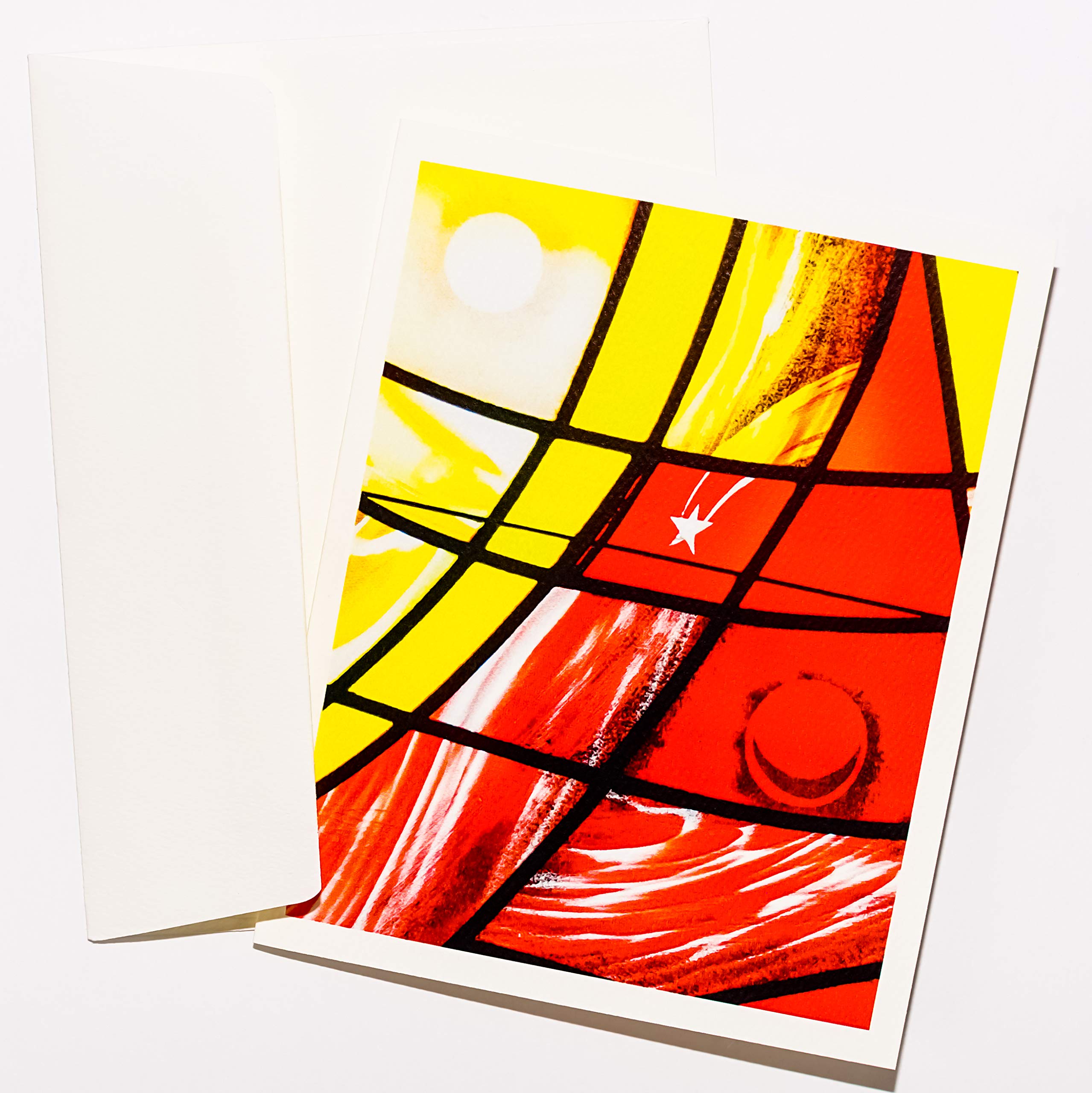 Stained Glass & Mosaic Tile Photography Note Cards - Boxed Set of 16 Blank Greeting Cards with 18 Textured Envelopes (4.25