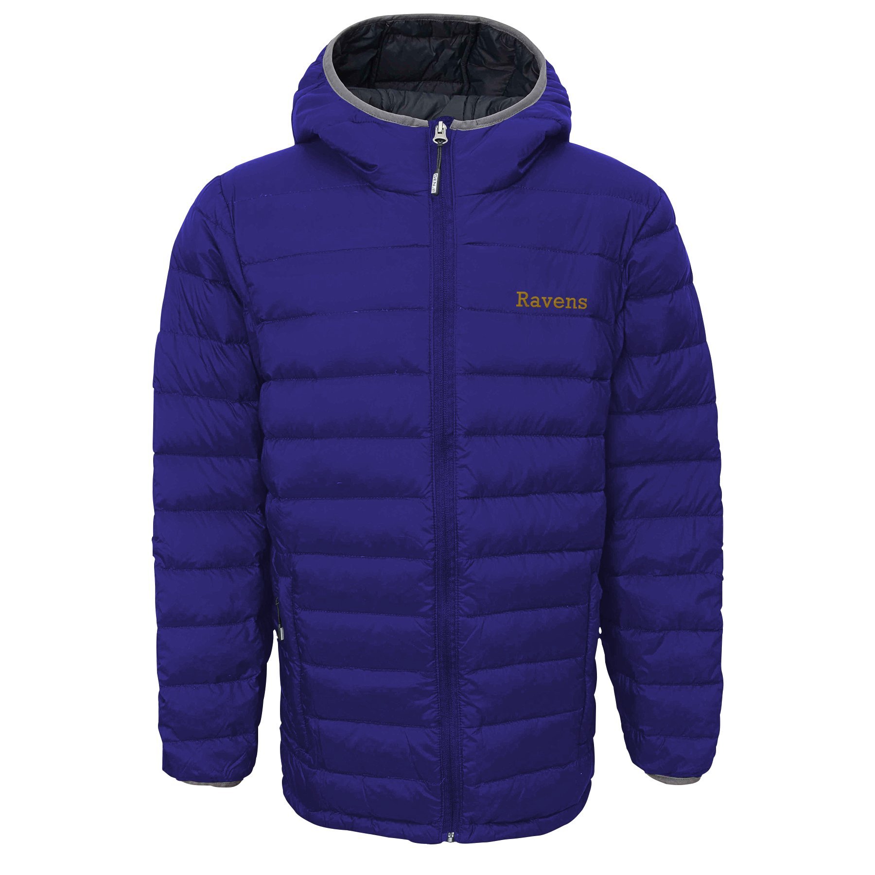 Outerstuff Boys' Solid Packable Puffer Jacket - Lightweight Winter Coat for Kids, Water-Resistant Cold Weather Jacket with Hood - Perfect for School, Outdoor Play & Snow Activities