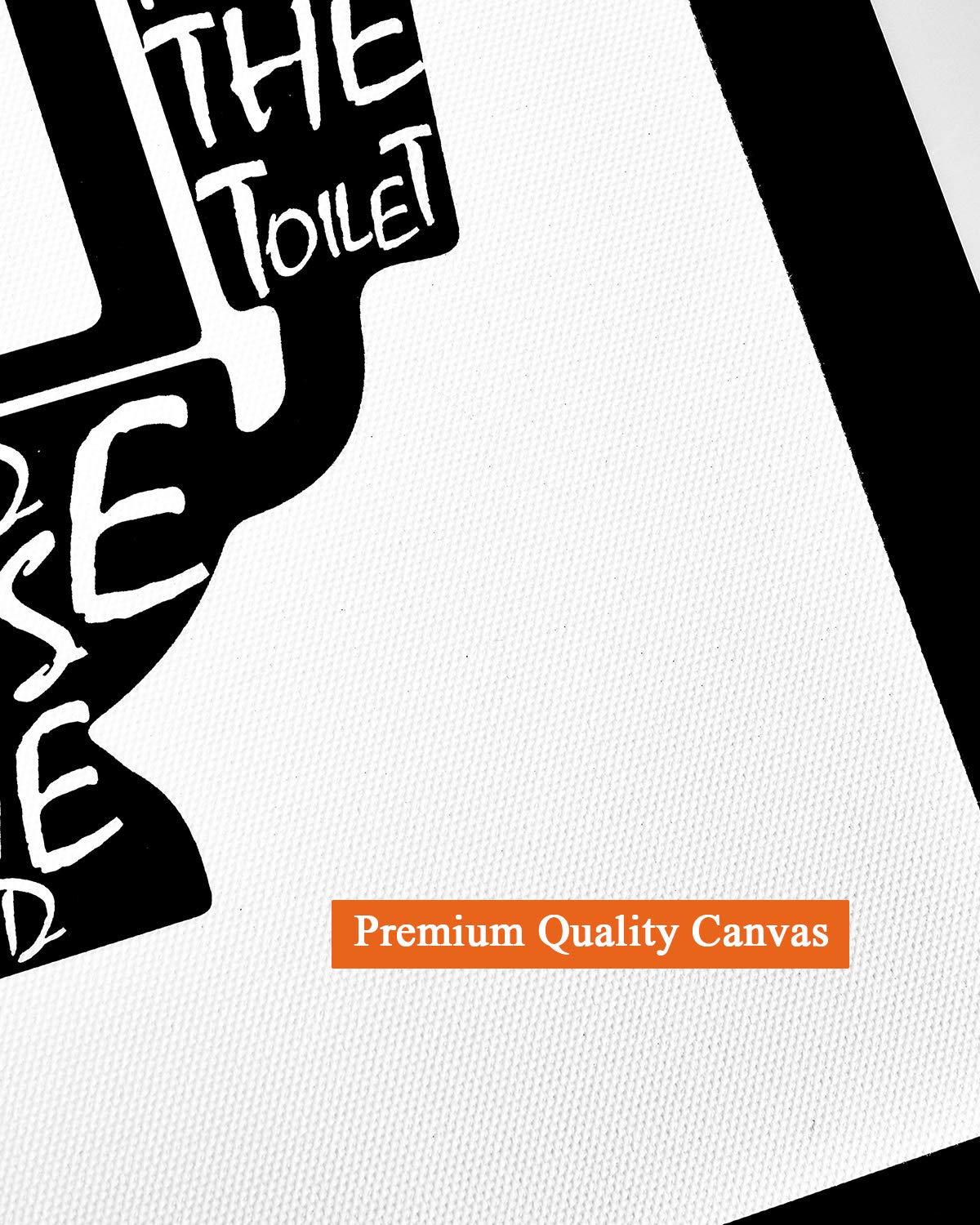 Funny Bathroom Wall Art Prints 8x10in - Set of 4 Black & White Signs for Bathroom Decor