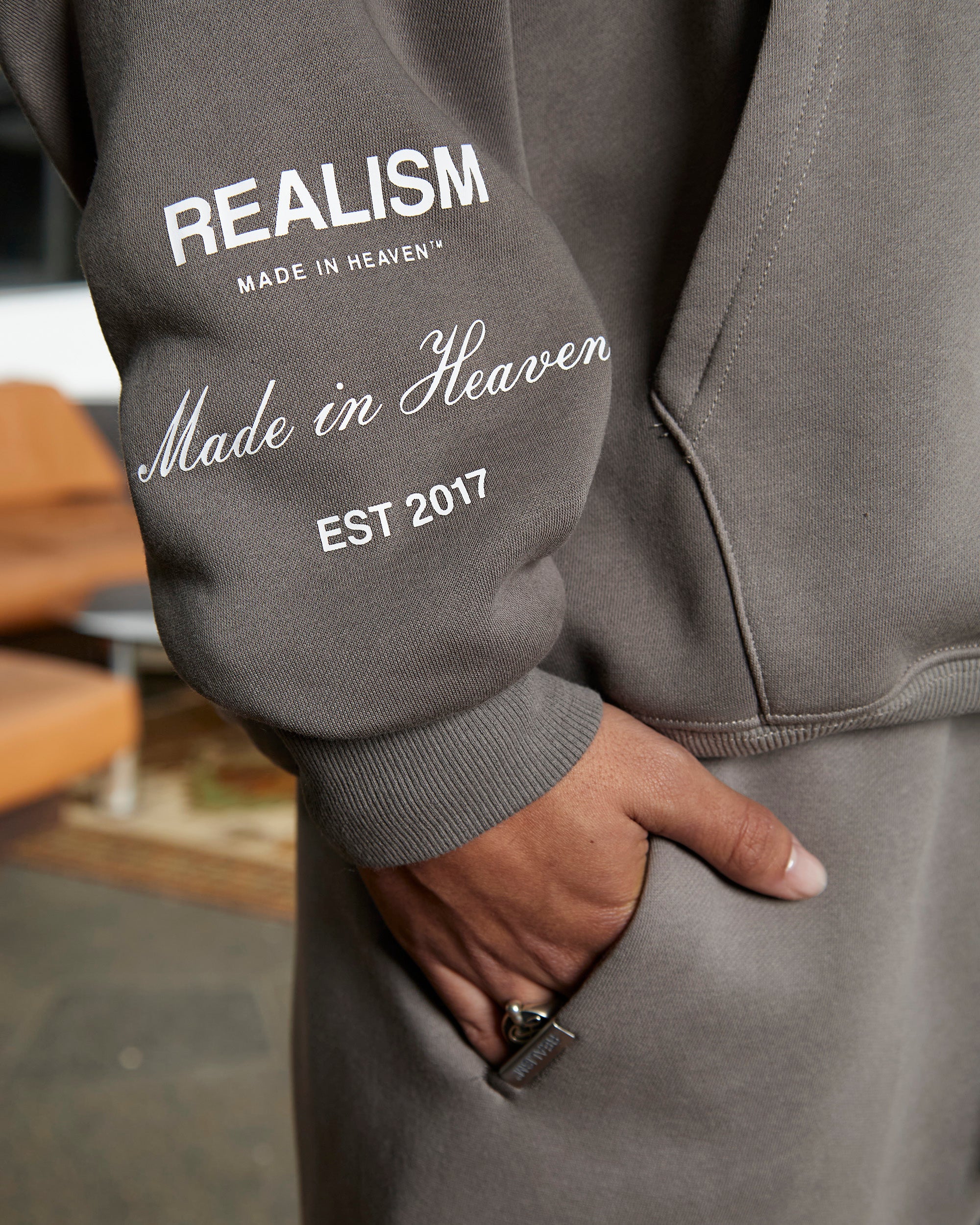 SSS Realism Radiant Hoodie - Cool Grey Pullover for Men & Women | Soft Fleece Lined Sweatshirt for Casual Wear, Street Style & Outdoor Activities