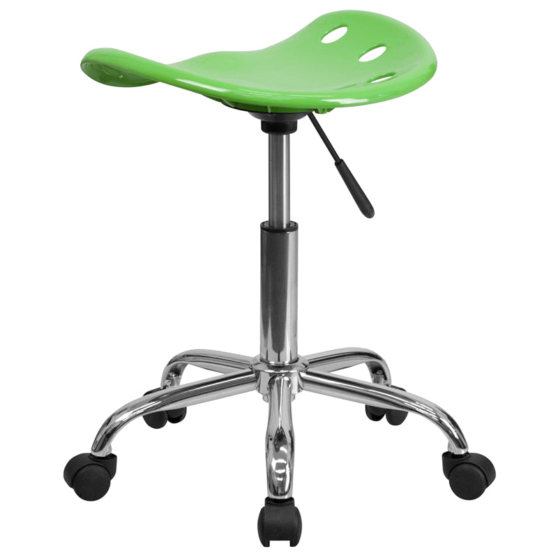 Vibrant Apple Green Tractor Seat & Chrome Stool - Retro Diner Style Bar Stool for Kitchen, Cafe, and Home Decor
