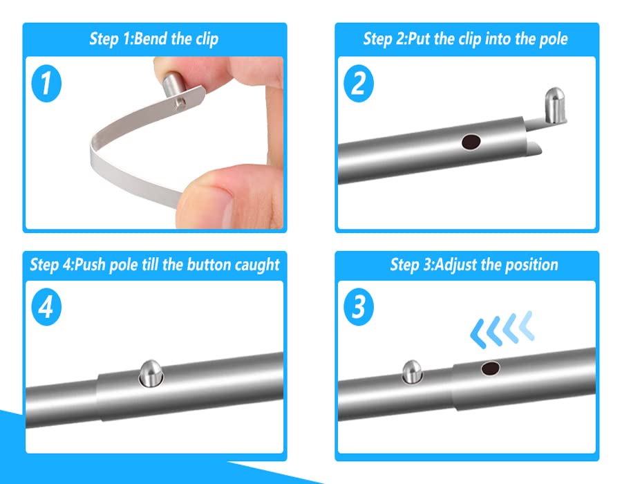 4pcs Stainless Steel Kayak Paddle Spring Snap Clips - 8mm/6mm/Combo Sizes | Heavy Duty Push Button Clips for Kayak Paddles, Camping Tent Poles & Outdoor Gear | Secure Fastening for Water Sports, Hiking & Camping Equipment