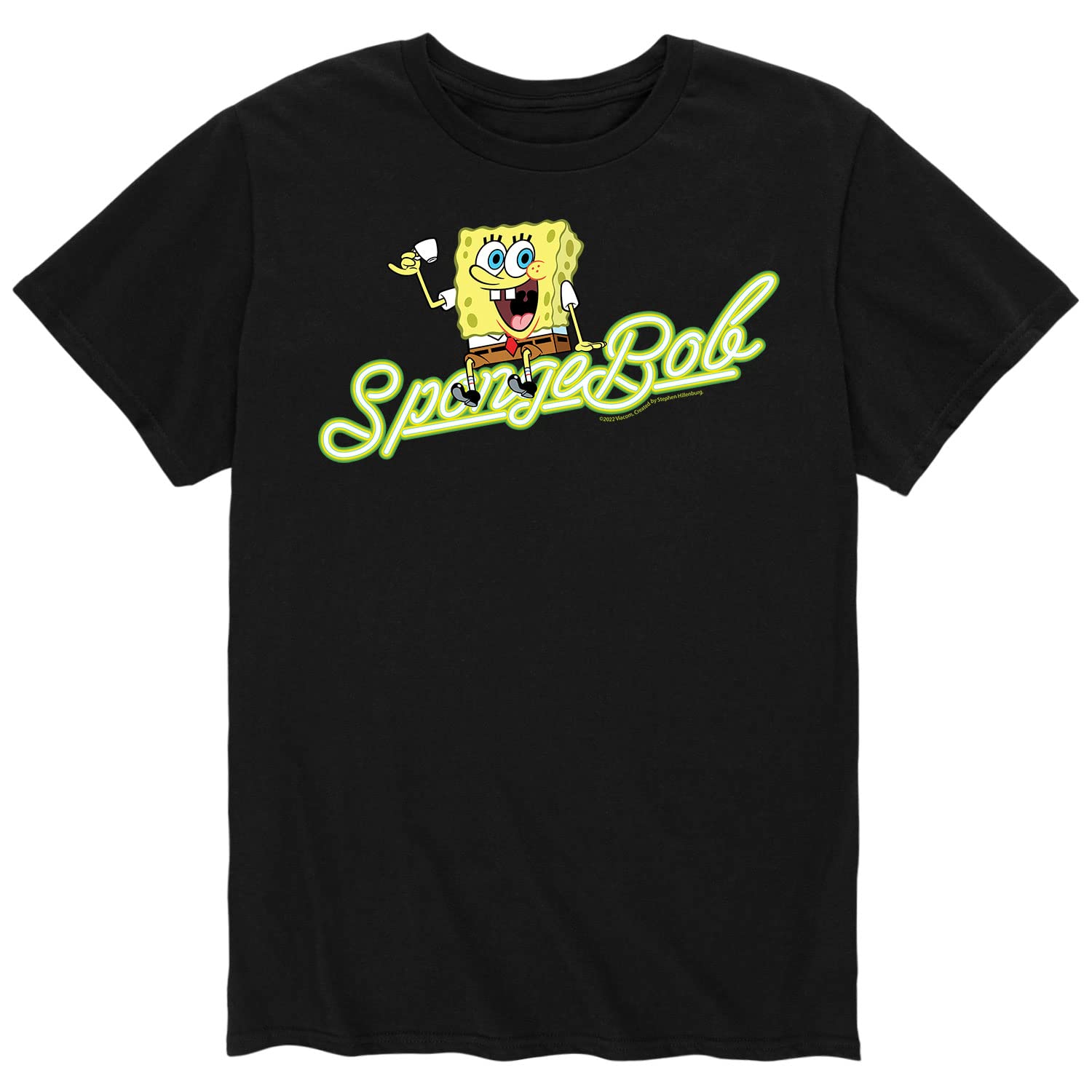 HYBRID APPAREL Spongebob Squarepants Coffee Break Graphic T-Shirt for Men - Funny Cartoon Short Sleeve Tee - Perfect for Casual Wear, Gifts & Spongebob Fans