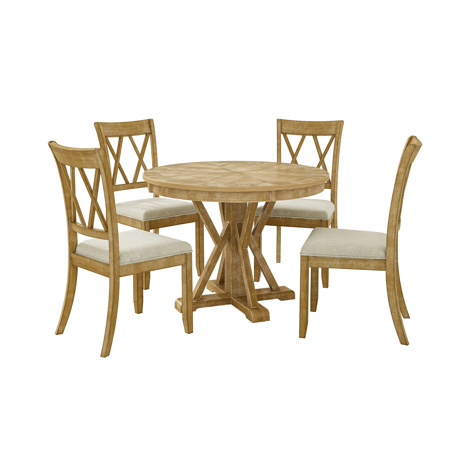 Kevin 5-Piece Dining Room Table Set with Chairs - Modern Kitchen & Dining Furniture for Family Meals & Entertaining
