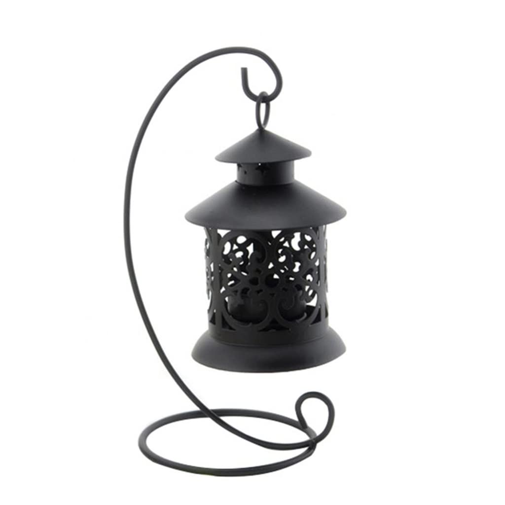 KGEZW Black Hollow Hanging Bird Cage Candle Holder - 22x8.8x14.5cm Romantic Candlestick for Home Decor, Wedding Centerpiece & Party Decoration - Perfect for Indoor/Outdoor Tabletop, Garden & Boho Style Decorations