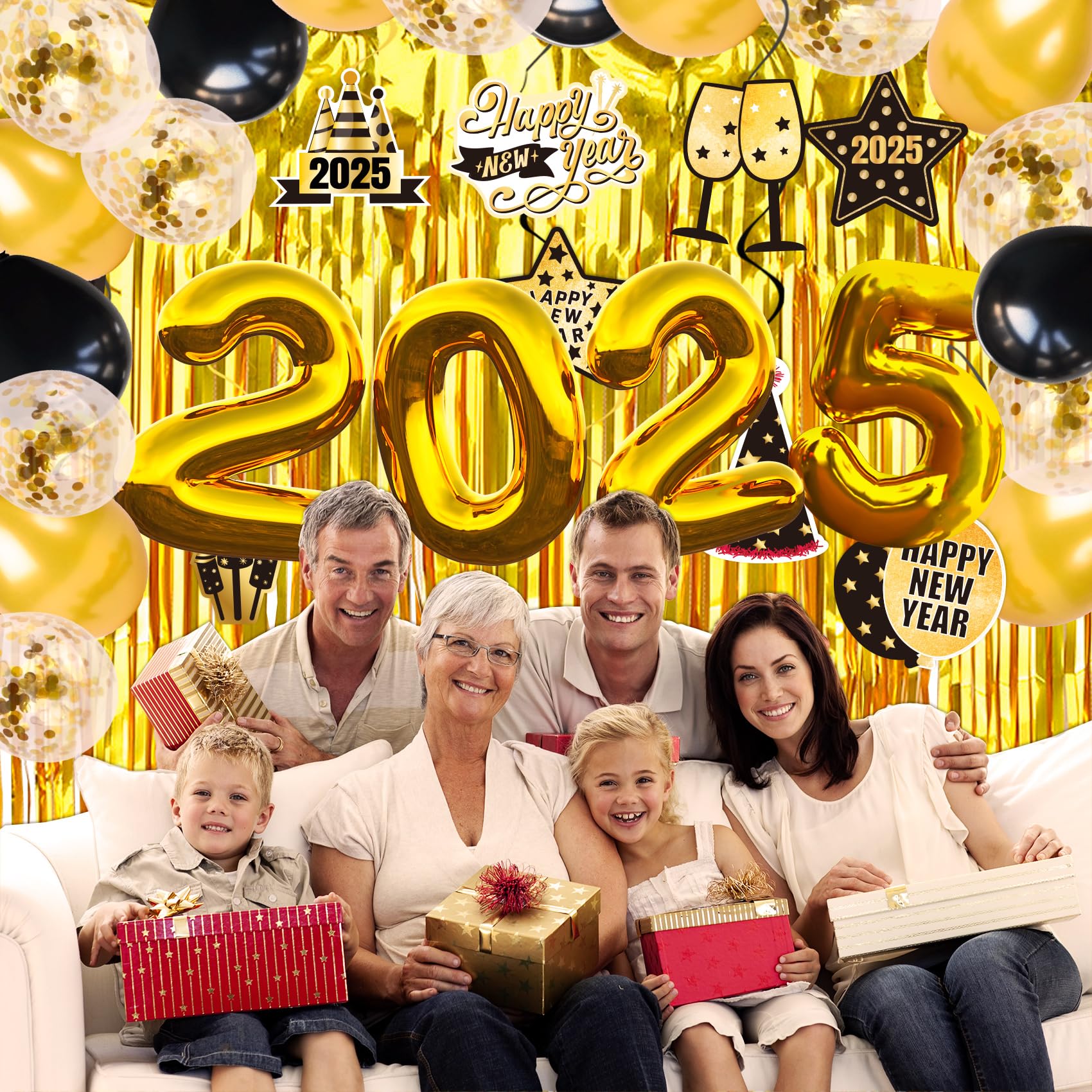 2025 New Year Party Decorations - Happy New Year Banner, Hanging Swirl Decor for Christmas & New Year Celebrations | Perfect for Home, Office & Holiday Parties