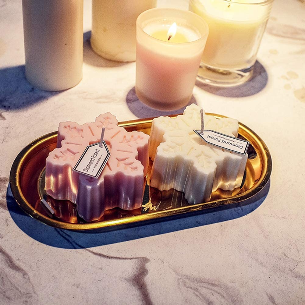 Snowflake Silicone Soap & Candle Molds - Christmas Baking Pans for Cake, Chocolate & Candy Making - 2 Pack Set - Perfect for DIY Holiday Gifts & Home Decor