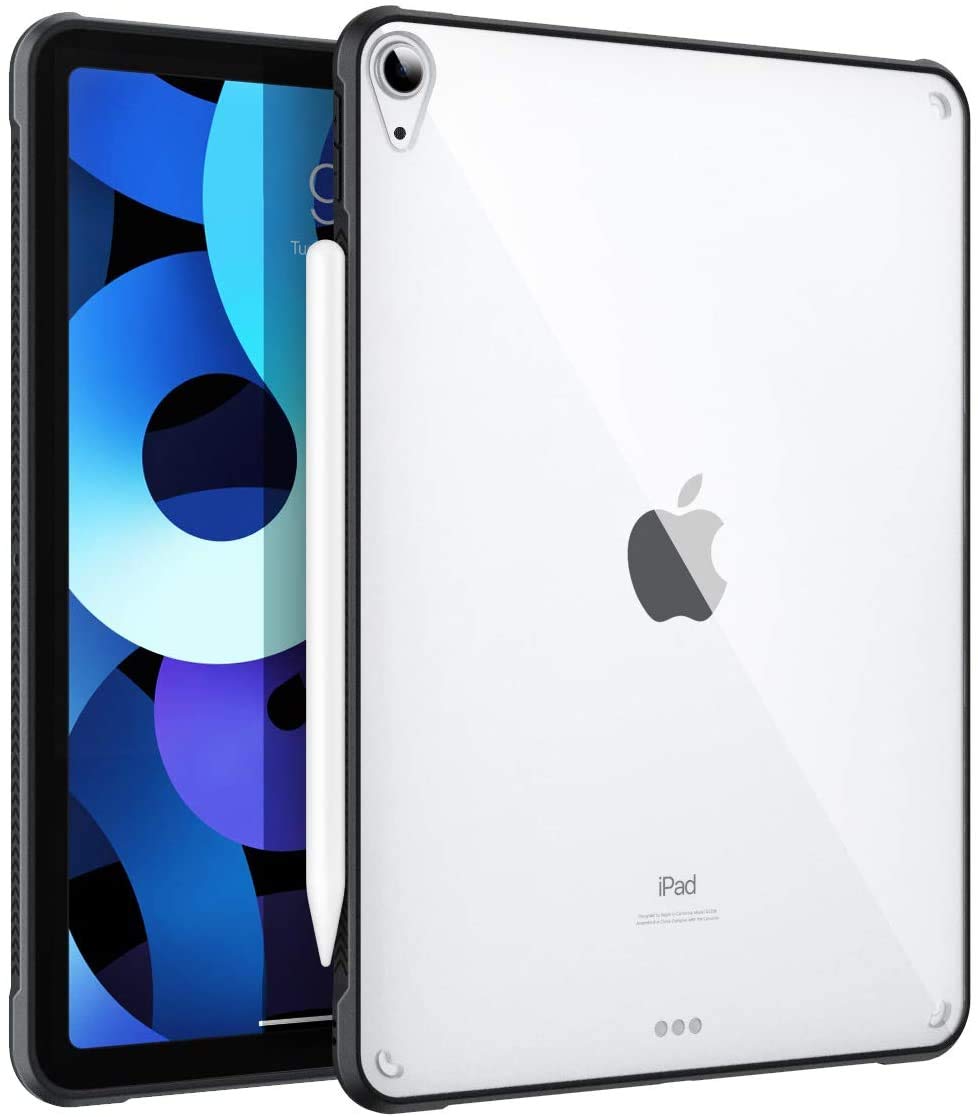 SaharaCase Shockproof Rugged Protective Case for Apple iPad Air 10.9-inch (4th & 5th Gen) & iPad Air 11-inch M2 - Anti-Slip Grip Slim Fit Clear Black Cover | Perfect for Work, Travel & Outdoor Use