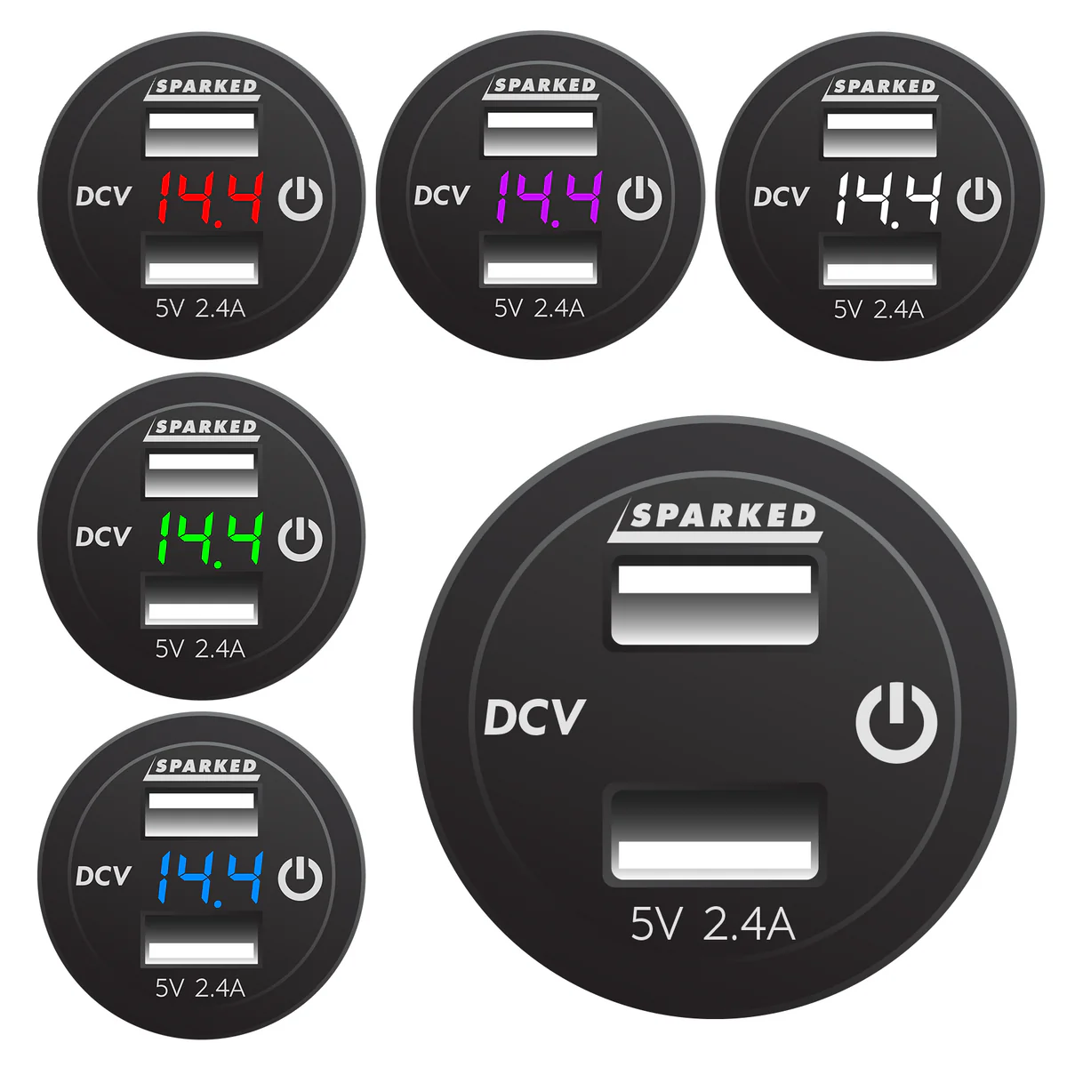 Dual Port USB Car Charger with Voltmeter & Touch Switch - Fast Charging for iPhone, Android, Smartphones in Vehicles