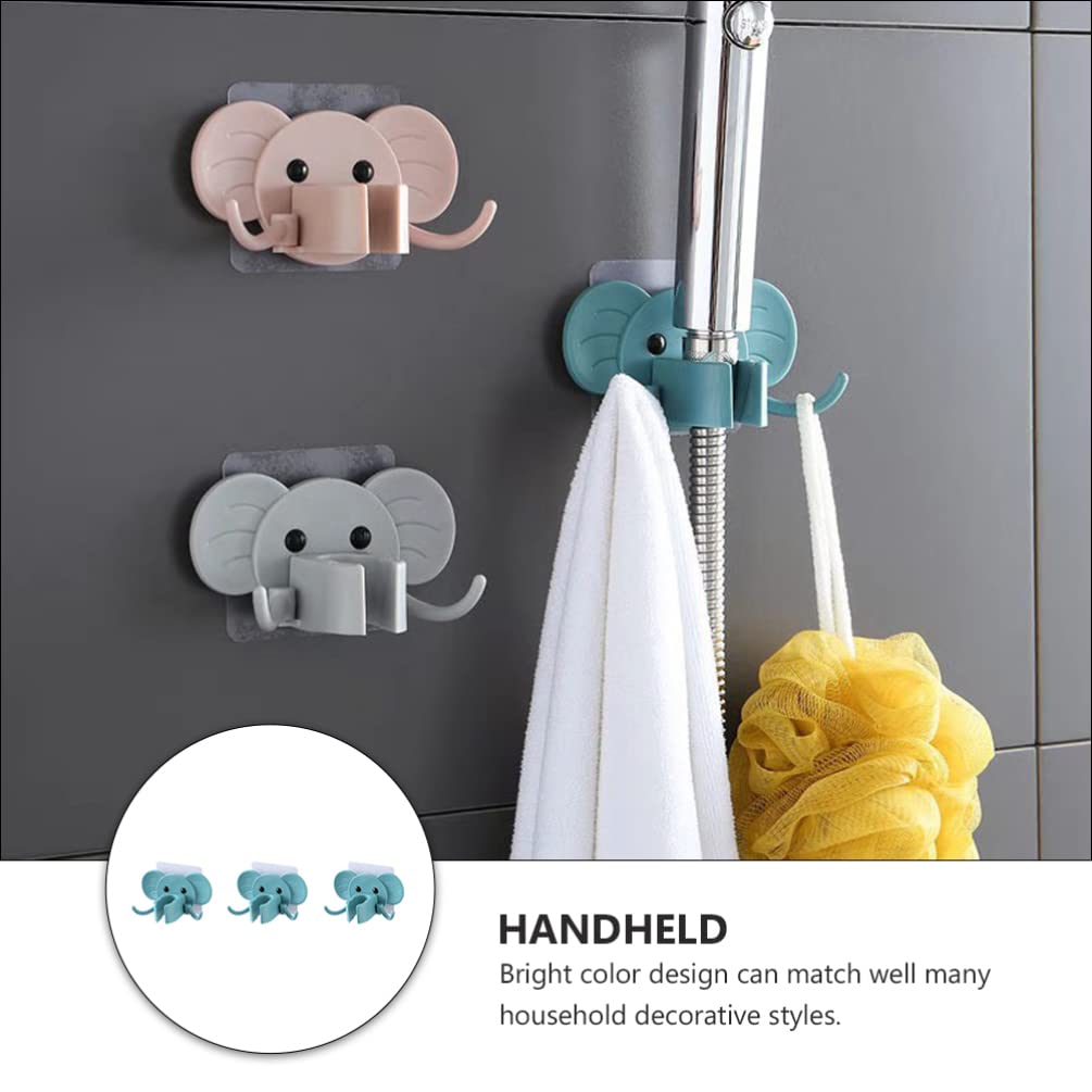 3pcs Elephant Shower Head Holder - Sturdy Bathroom Shower Bracket Stand with Cartoon Design for Kids, Perfect for Baby/Toddler Bath Time Fun and Bathroom Decor