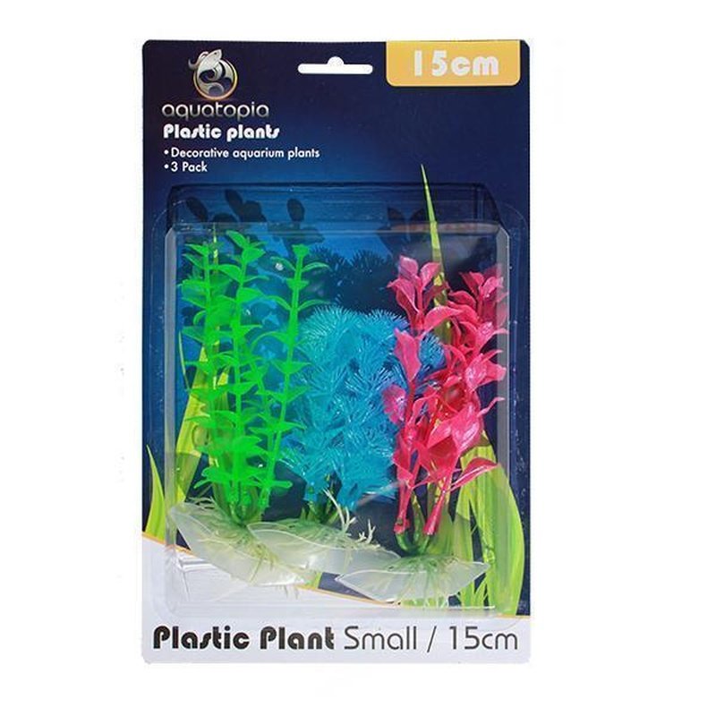 Aquatopia 15cm Neon Plastic Aquarium Plants - Vibrant Artificial Underwater Decor for Fish Tanks, Home & Office Aquascaping