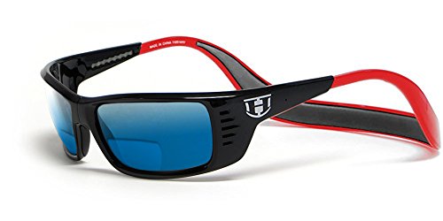 Black & Red W/ Blue Mirror Lens