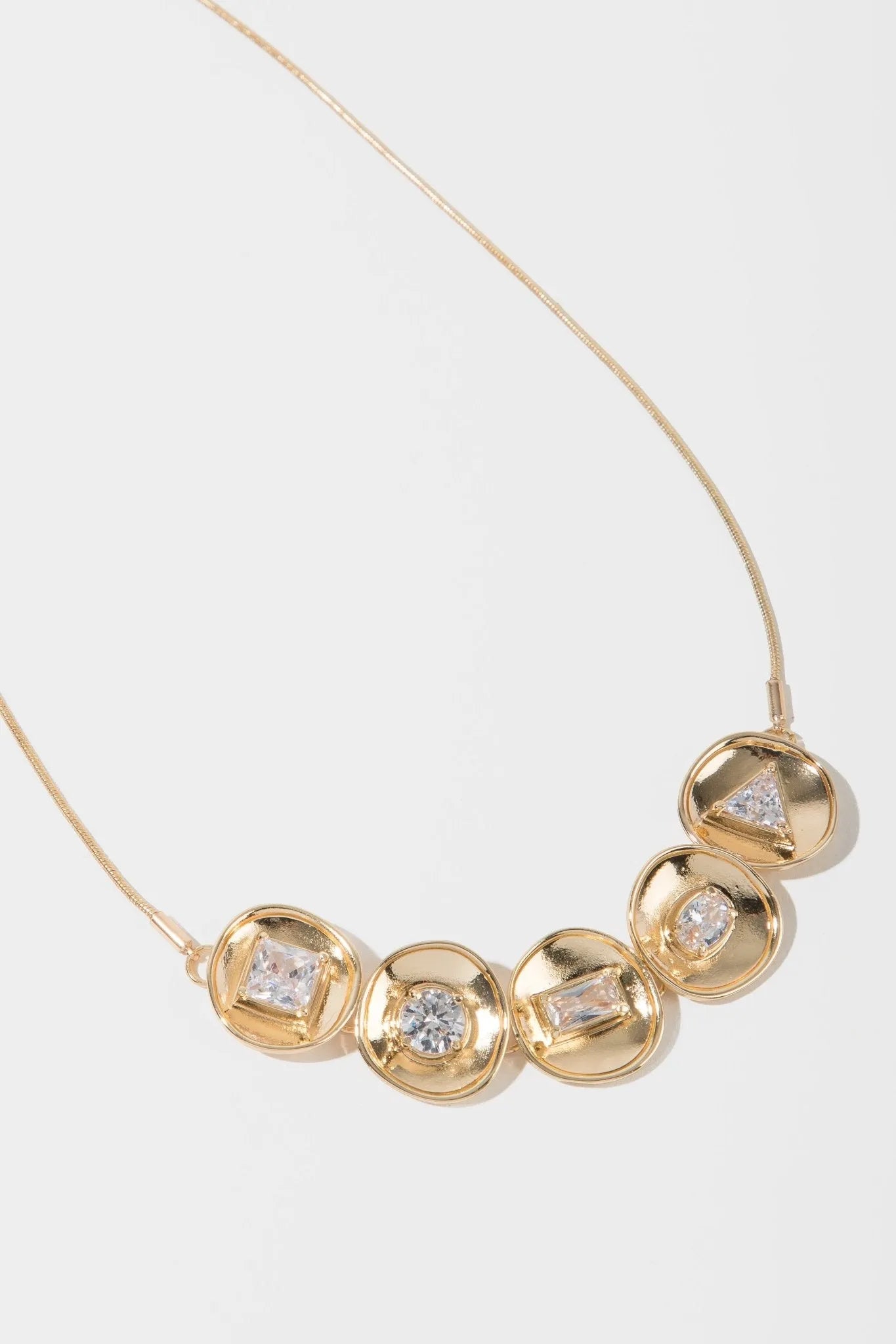 Elegant Gold Plated Multi Crystal Charm Statement Necklace for Women - Perfect for Parties, Weddings & Special Occasions