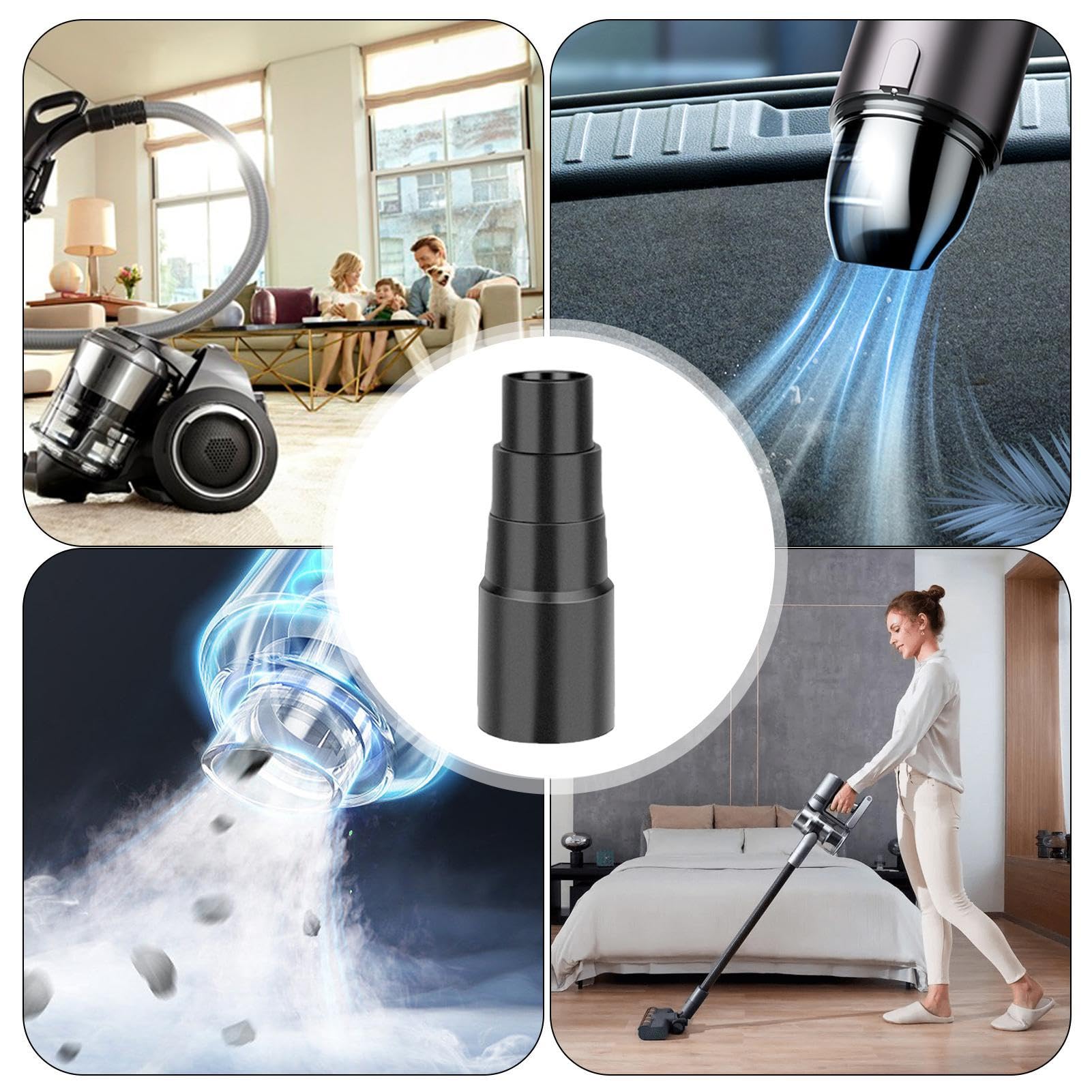 **4-Layer Vacuum Hose Reducer Adapter Kit - Professional Dust Hose Port Converter for Wet/Dry Vacuums | Compatible with Most Vacuum Cleaners | Perfect for Home Cleaning, Garage, Workshop & Car Detailing**