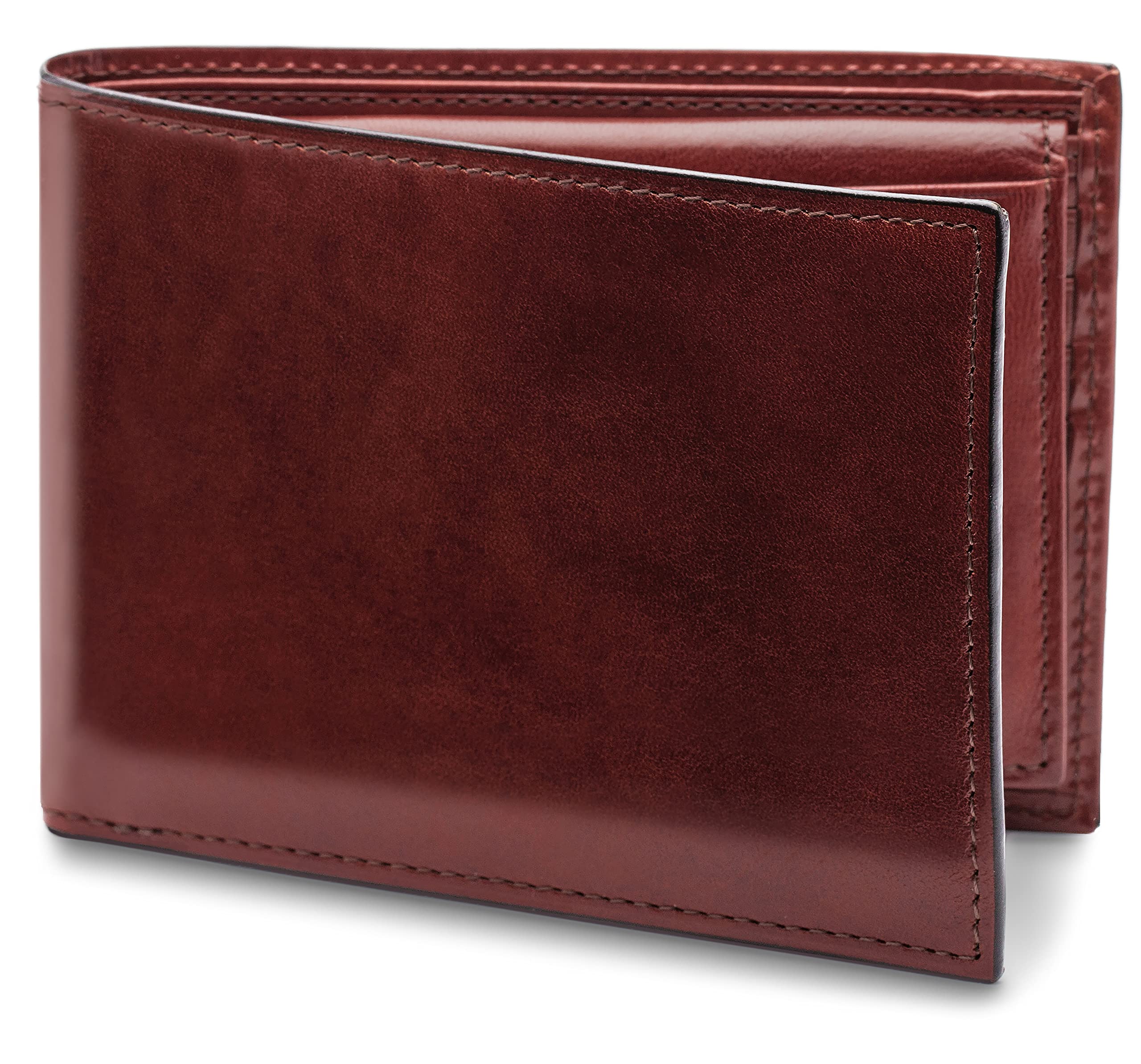 Premium Bifold Leather Wallet for Men - 8 Card Slots & Removable ID Passcase | Hand-Stained Genuine Leather | Gift Box Included (Dark Brown) | Perfect for Everyday Carry, Business & Travel