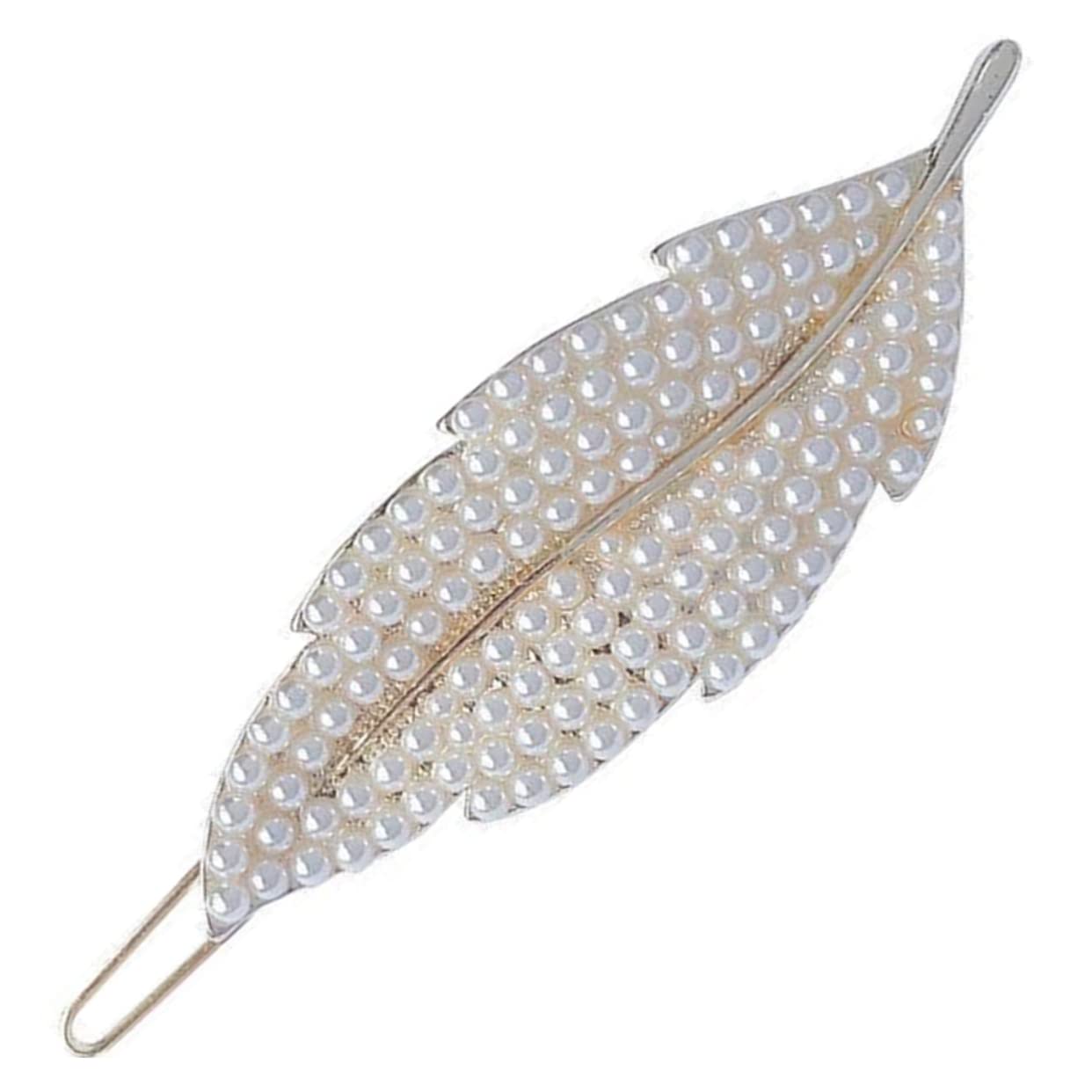 Elegant Pearl Hair Clips for Women & Girls - Alloy Hair Barrettes, Hair Claw Clips & Shiny Hair Accessories for Thin Hair | Korean Style Hair Jewelry for Weddings, Parties & Daily Wear