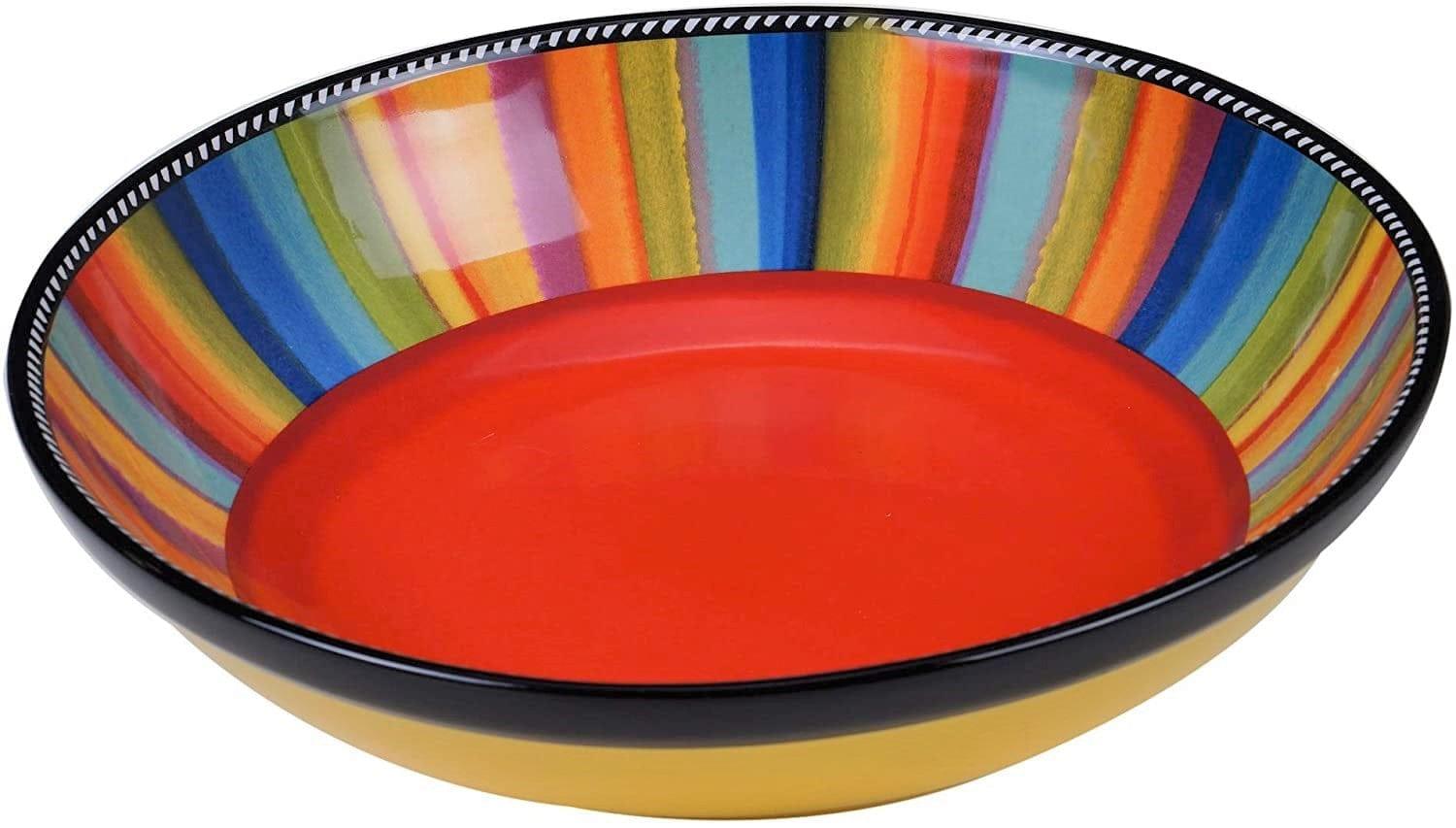 Senora Splash Southwest Bowls Collection - Handmade Ceramic Serving Bowls for Tacos, Salads & Nachos - Perfect for Southwestern Dining & Entertaining