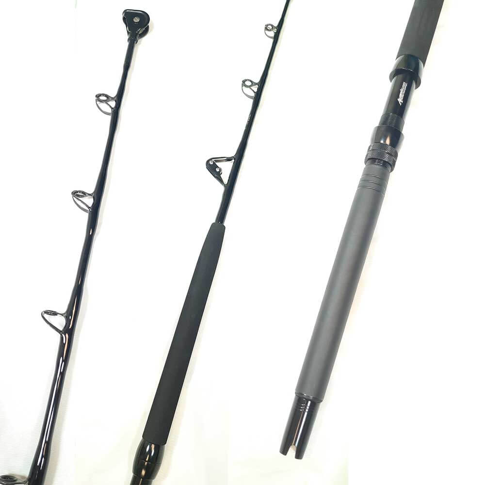 Capt. Harry’s Blackout Series CHSU5058 WRST Stand Up Fishing Rod - Heavy Duty Saltwater Trolling Rod for Offshore Big Game Fishing, Perfect for Marlin, Tuna & Swordfish