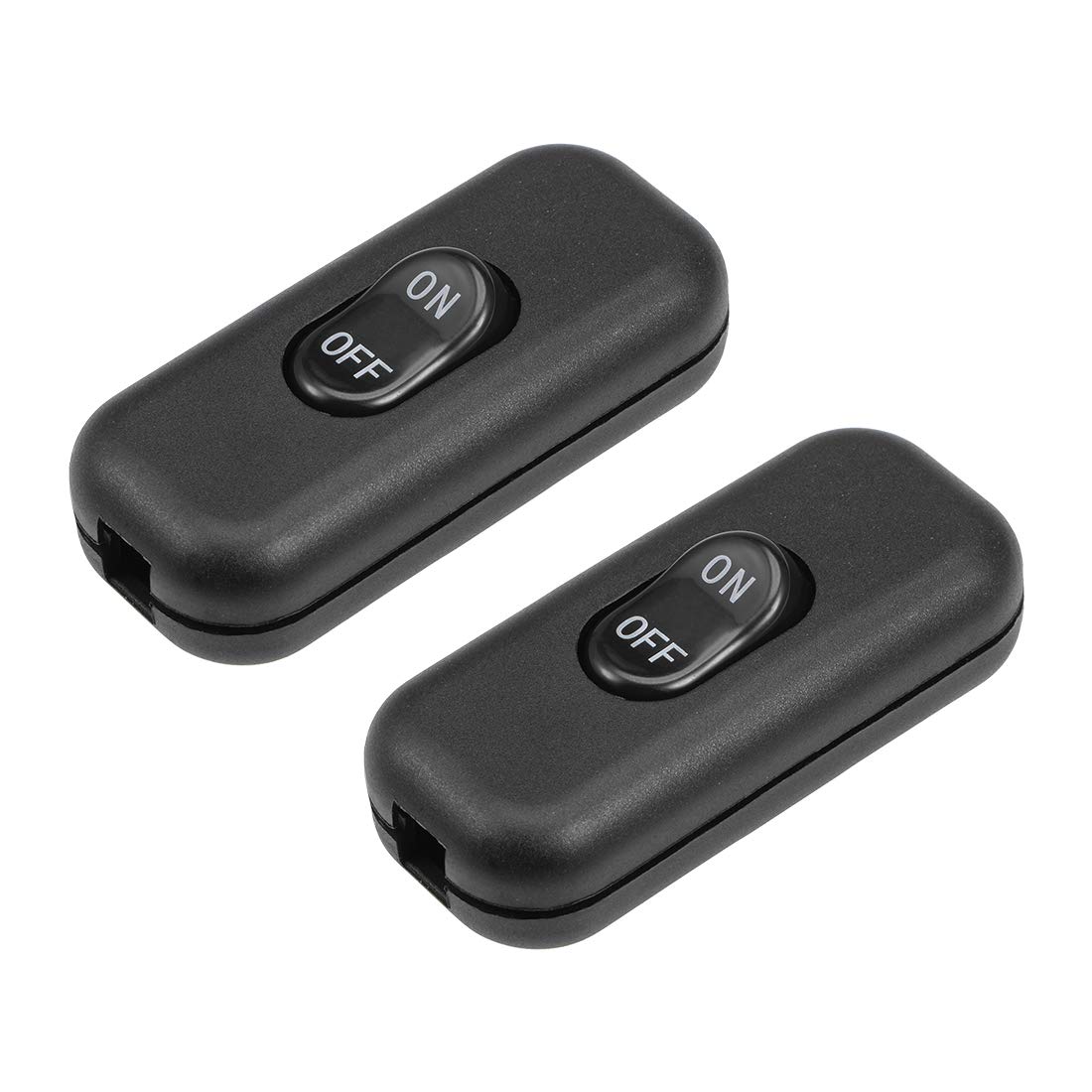 uxcell AC 250V 6A DPST Rocker Switch On-Off Inline Cord Control for Table Lamps, Desk Lights - Black (2 Pack) - Perfect for Bedroom, Office & Home Lighting Fixtures