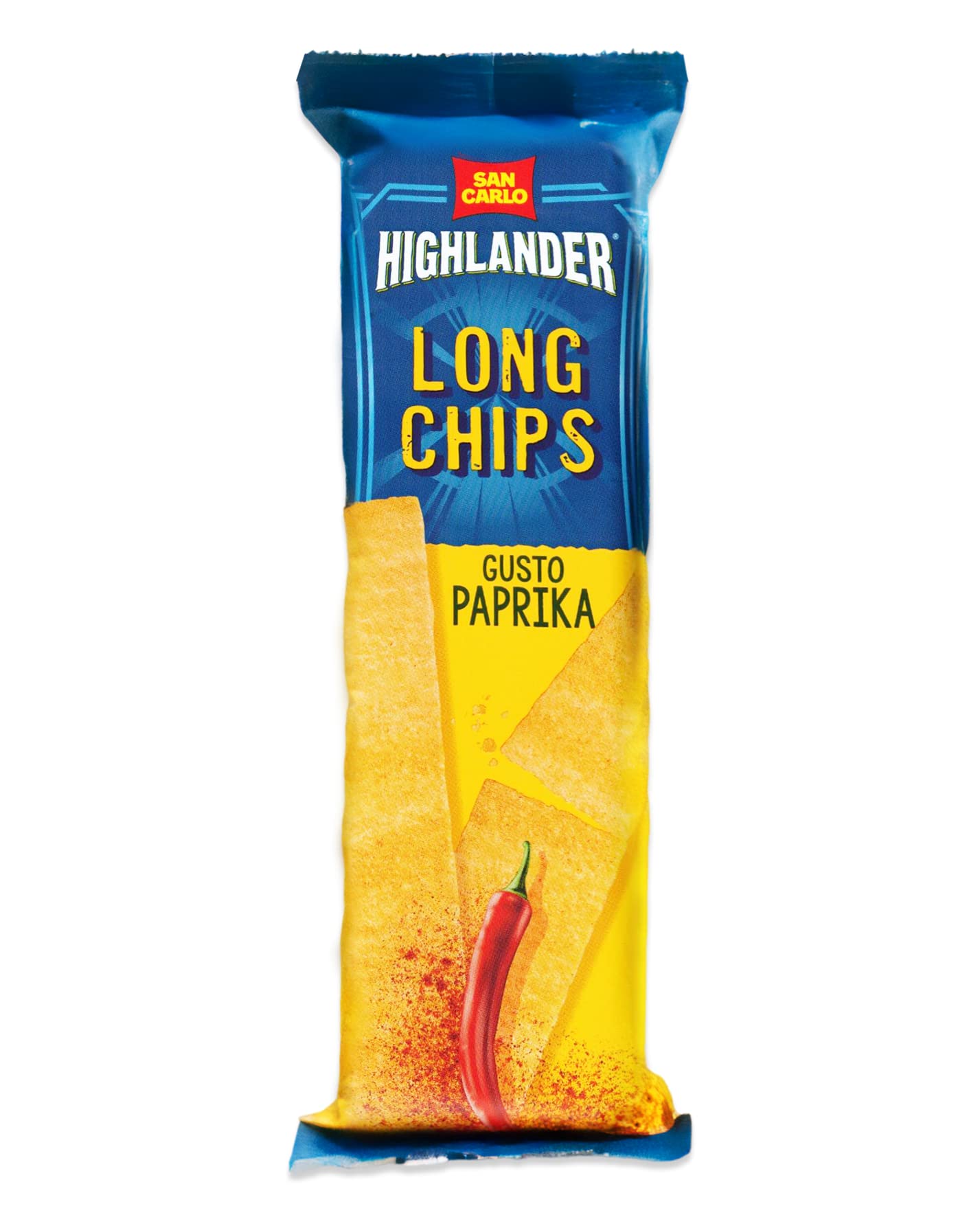 San Carlo Highlander Long Chips Paprika Flavor - Premium Potato Snacks 75g - Perfect for Parties, Movie Nights & On-the-Go Snacking